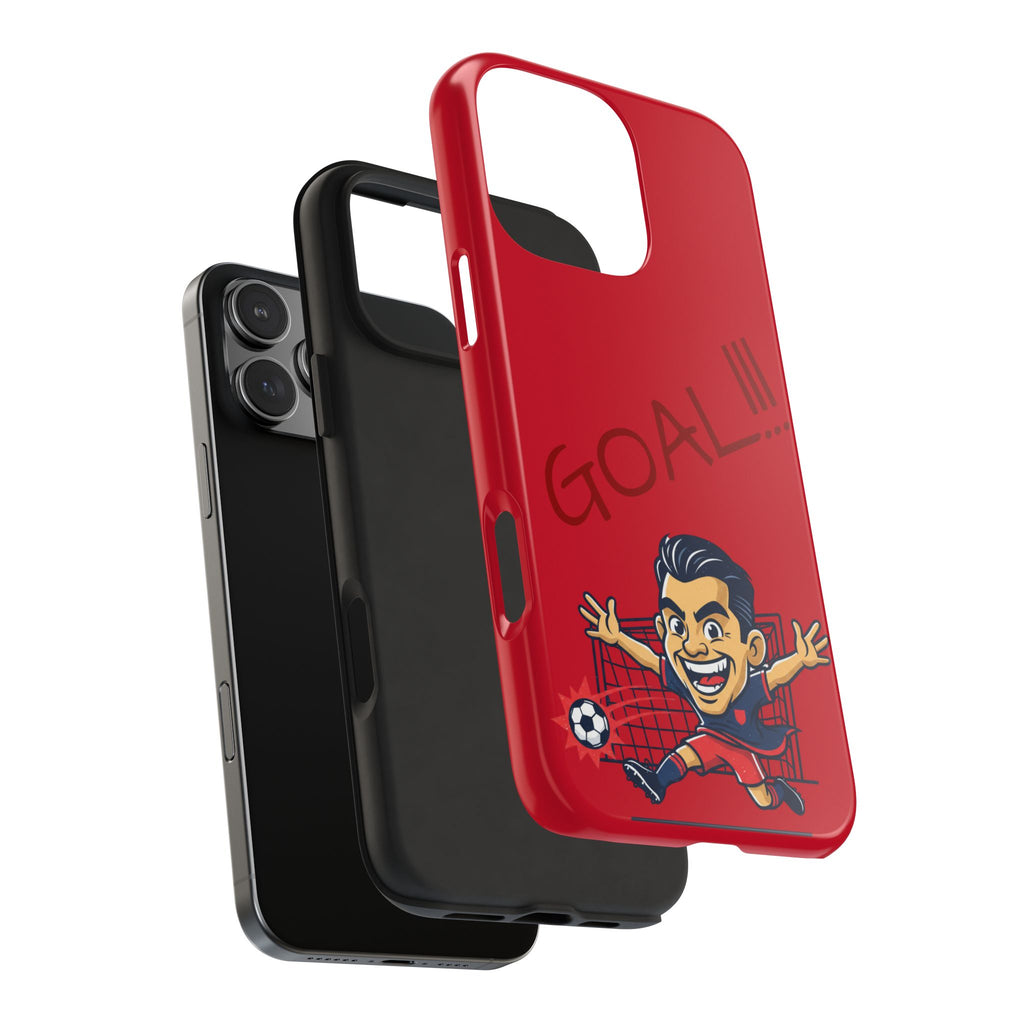 Phone Case — 'GOAL!!!' Cartoon Soccer Player Tough Protective Case