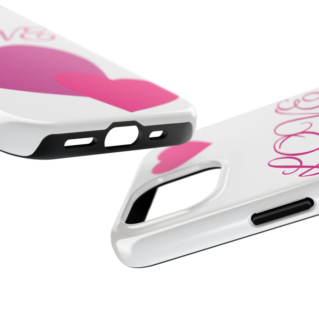 Love Heart Tough Phone Case — Pink Hearts Protective Phone Cover