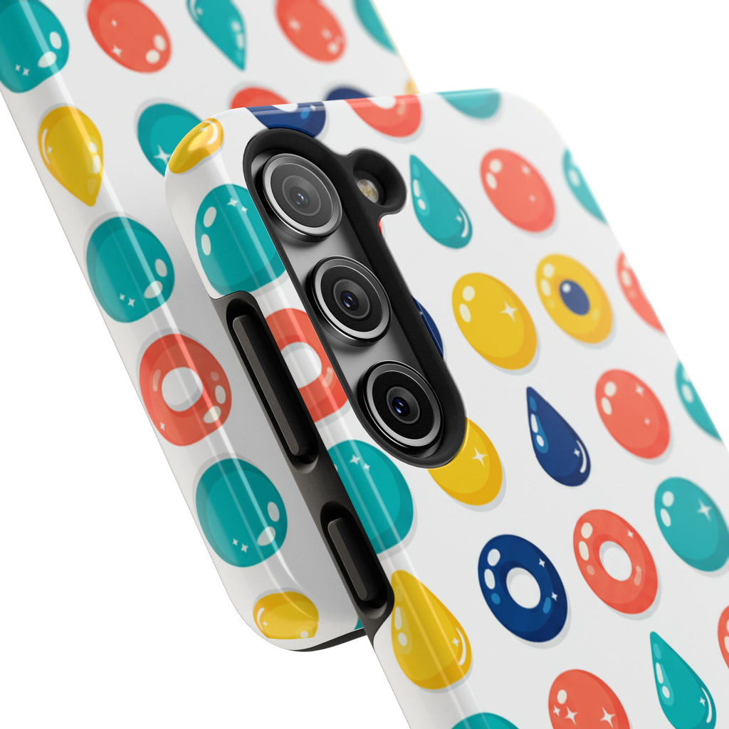 Colorful Candy Dot Tough Phone Case — Bright Retro Polka Drop Design
