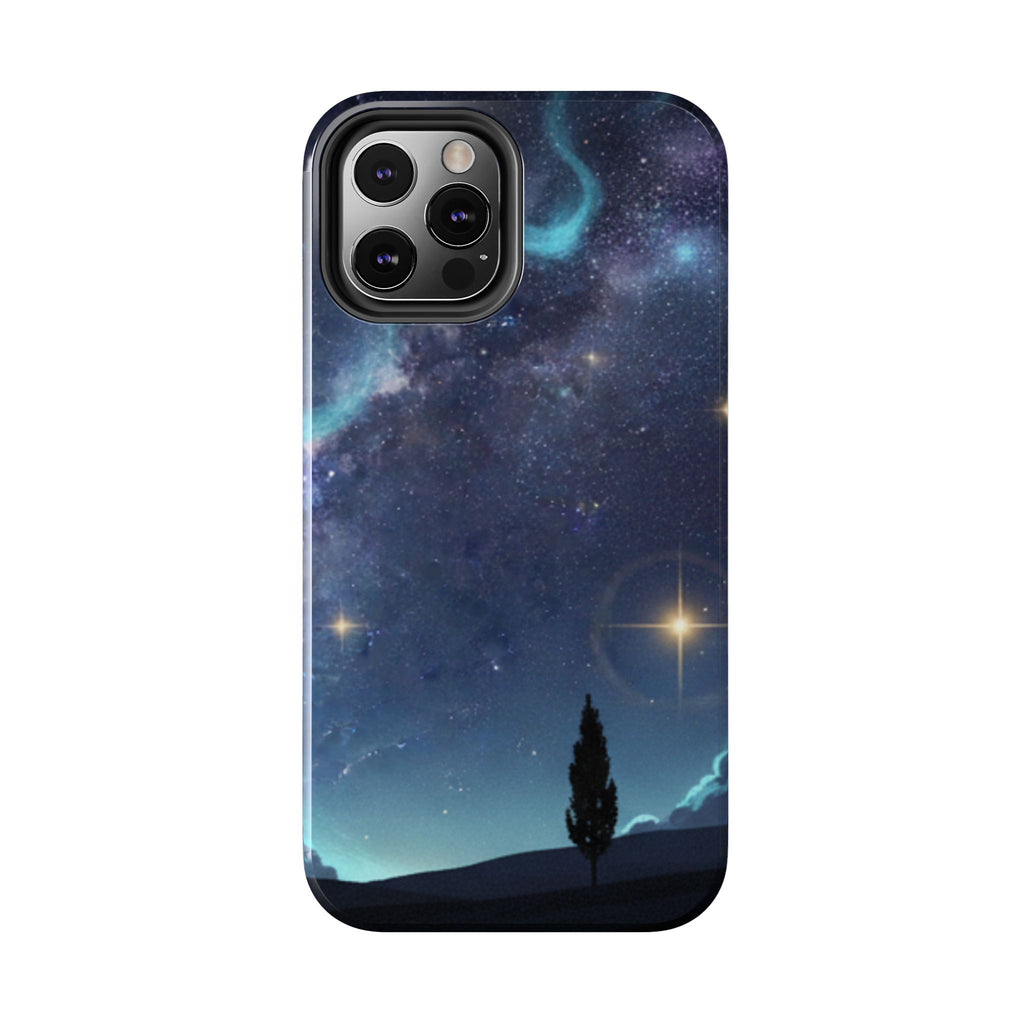 Galaxy Night Sky Tough Phone Case — Starry Landscape Protective Phone Cover