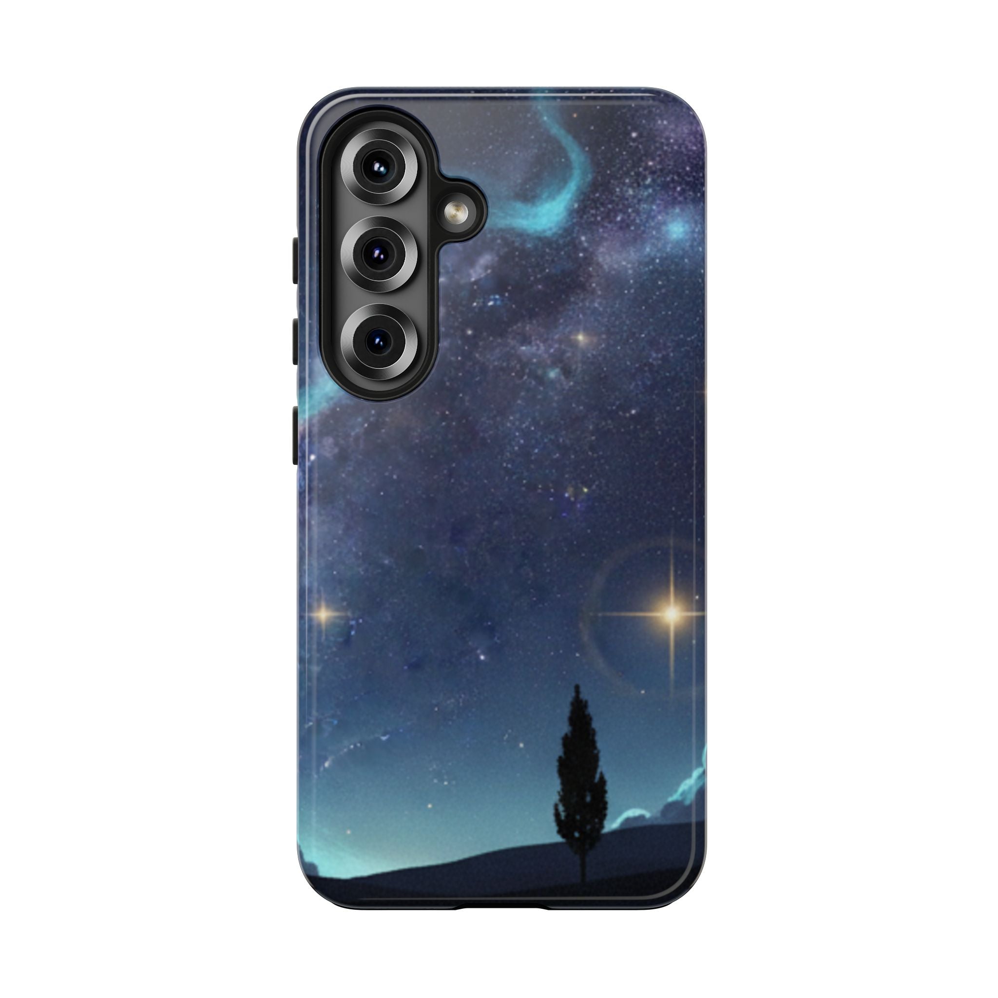 Galaxy Night Sky Tough Phone Case — Starry Landscape Protective Phone Cover