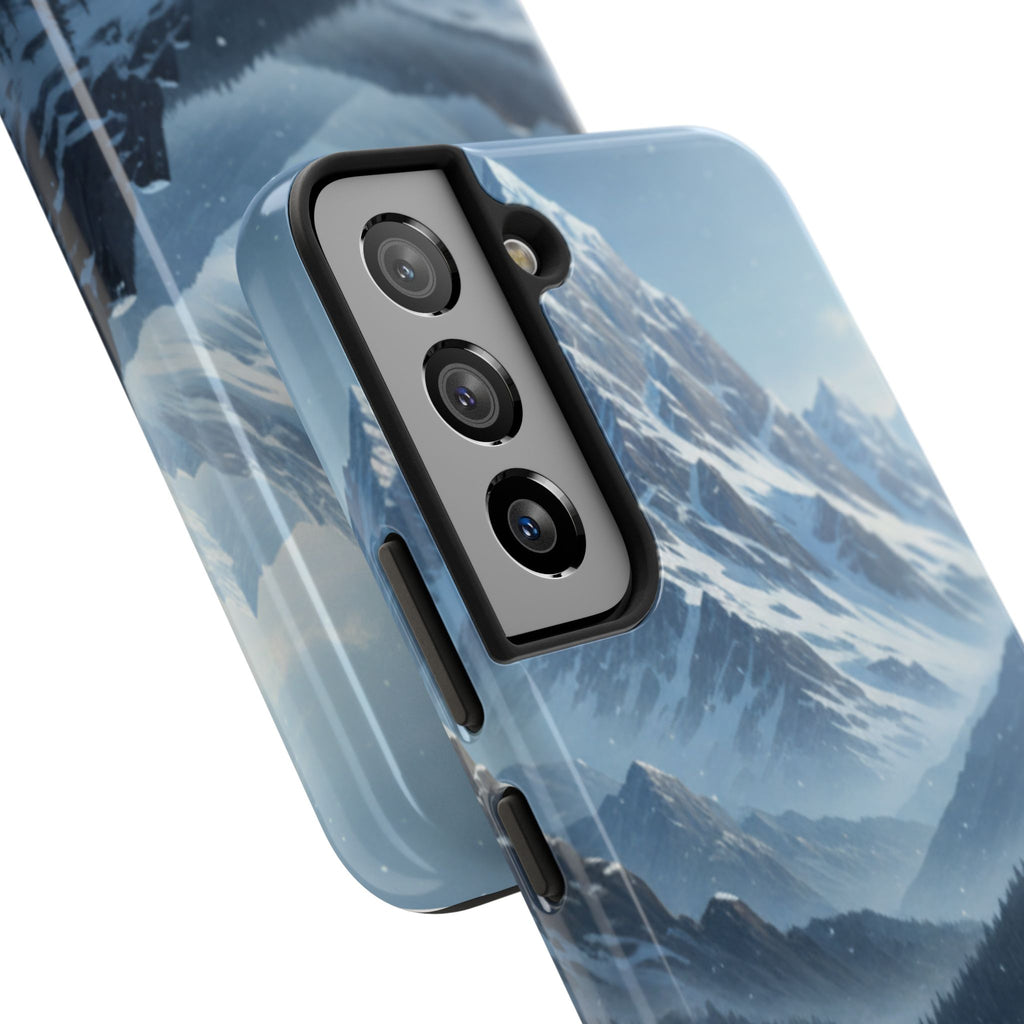 Tough Phone Case — Snowy Mountain Cabin Landscape Protective Phone Cover
