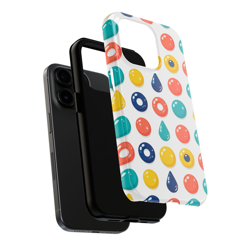 Colorful Candy Dot Tough Phone Case — Bright Retro Polka Drop Design