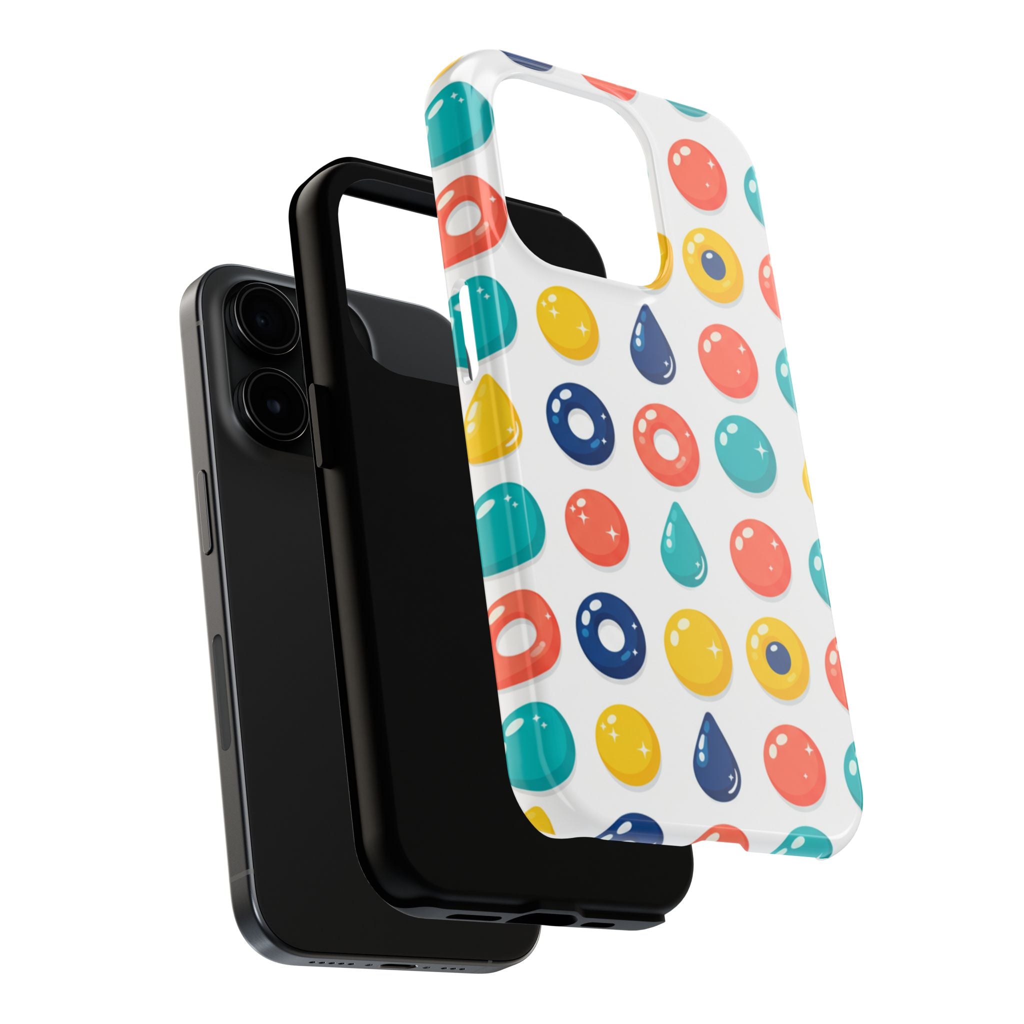 Colorful Candy Dot Tough Phone Case — Bright Retro Polka Drop Design