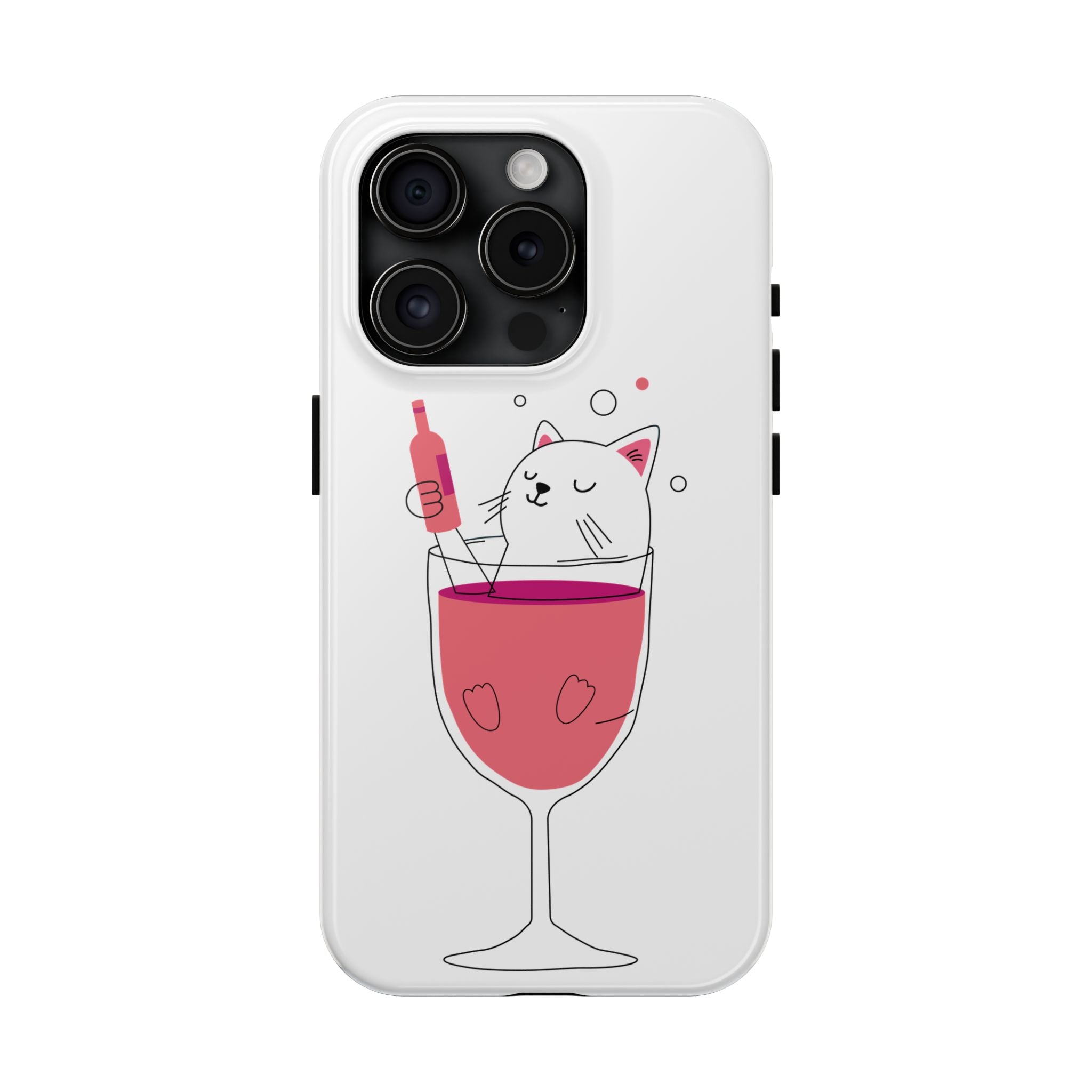 Cat Wine Phone Case — Cute Cat in Wine Glass Protective Case
