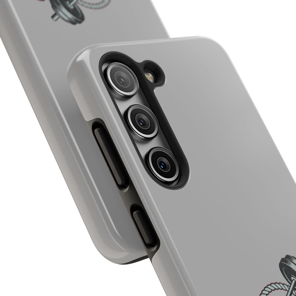 Fitness Gear Tough Phone Case — Dumbbells, Kettlebells & Jump Rope Design