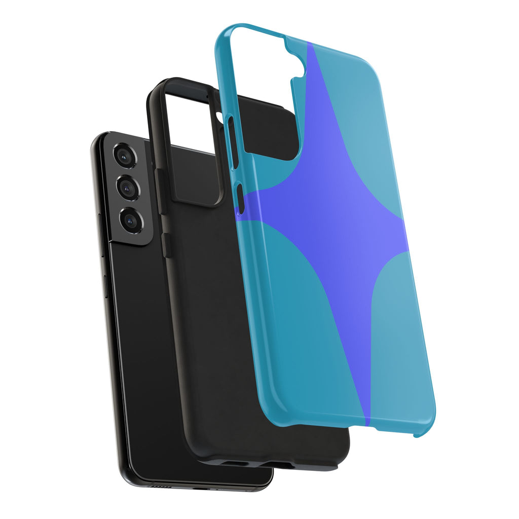 Teal & Indigo Starburst Tough Phone Case — Durable Protective Phone Case