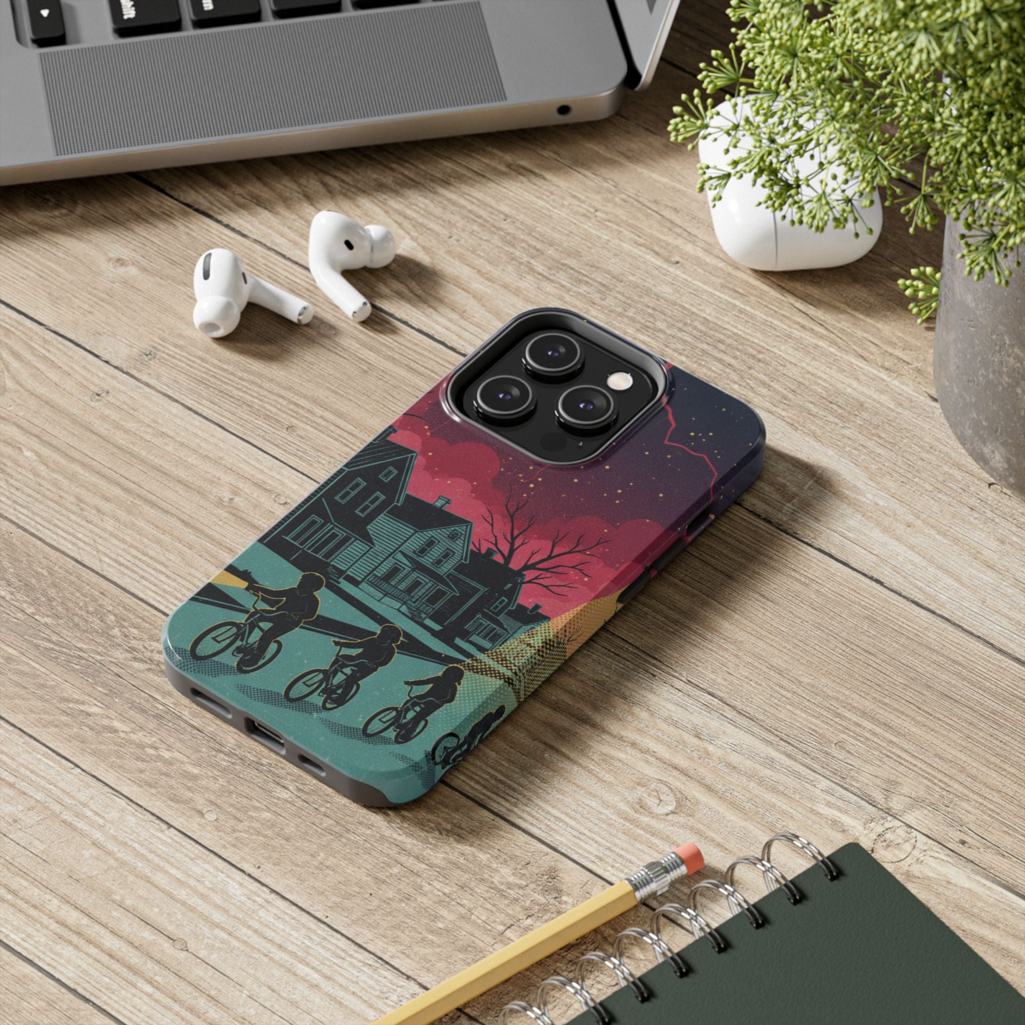 Tough Phone Case — Nostalgic Night Bike Ride Sky Design