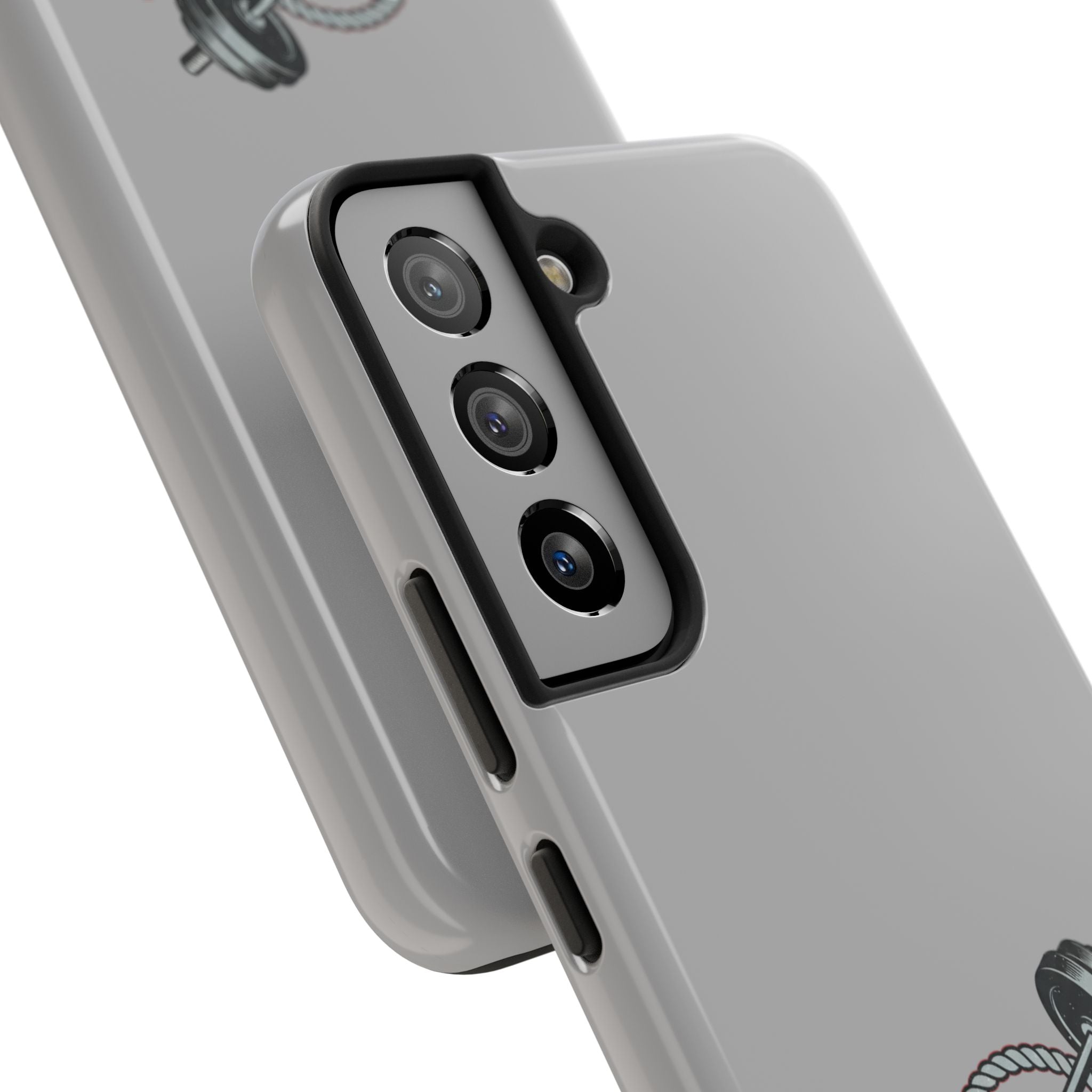 Fitness Gear Tough Phone Case — Dumbbells, Kettlebells & Jump Rope Design