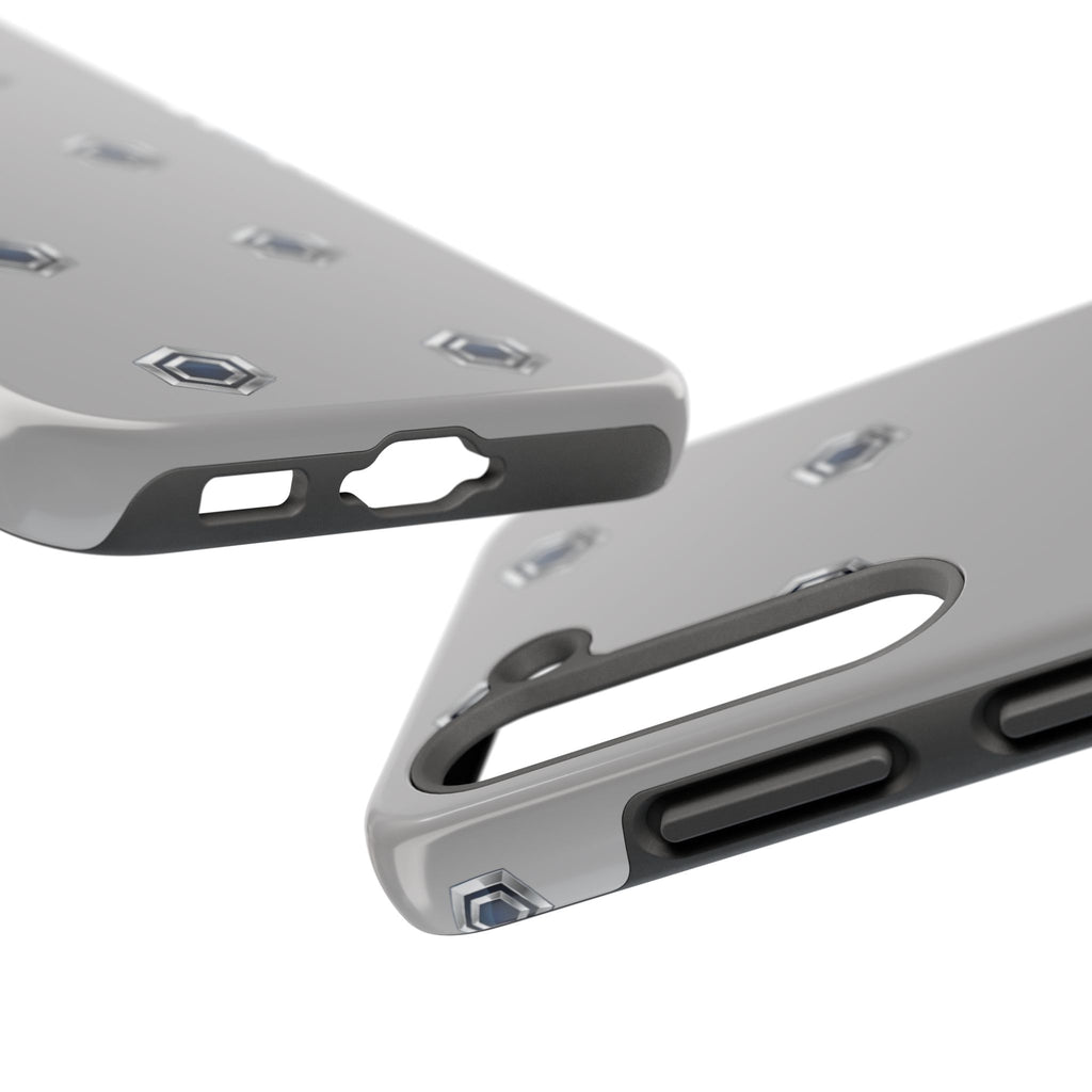 Tough Phone Case — Minimal Hex Rivet Armor (Gray)
