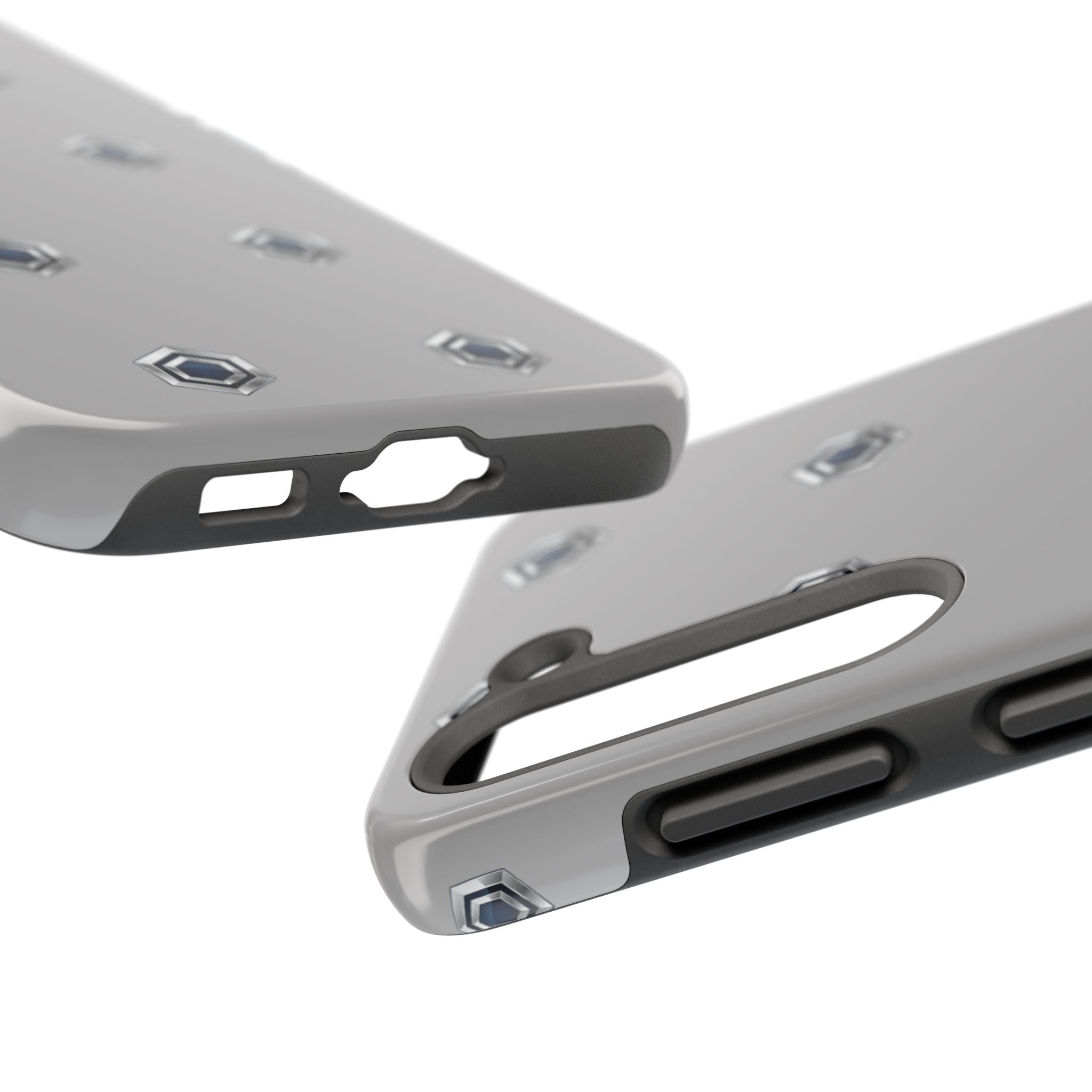 Tough Phone Case — Minimal Hex Rivet Armor (Gray)