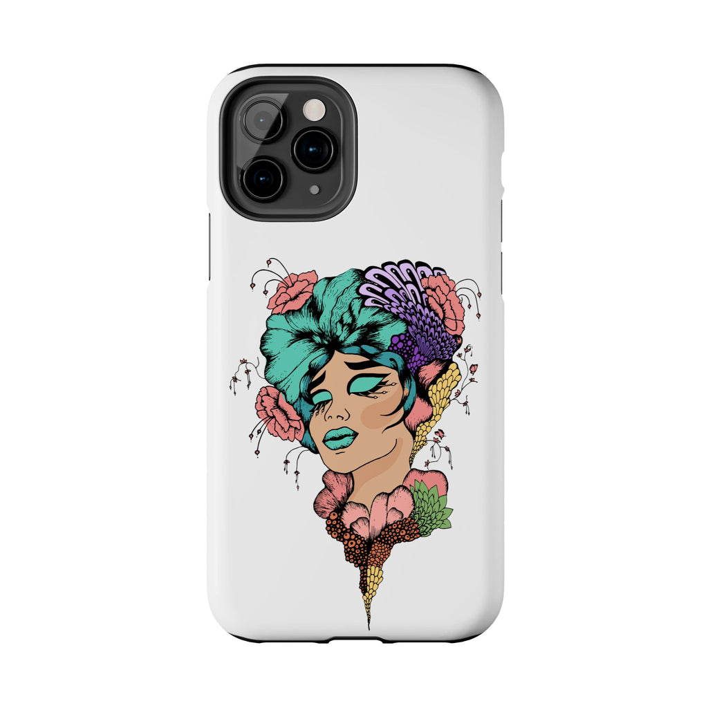 Tough Phone Case — Floral Pop Art Portrait Protective Cover