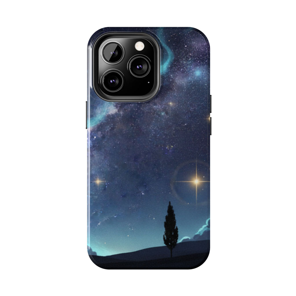 Galaxy Night Sky Tough Phone Case — Starry Landscape Protective Phone Cover