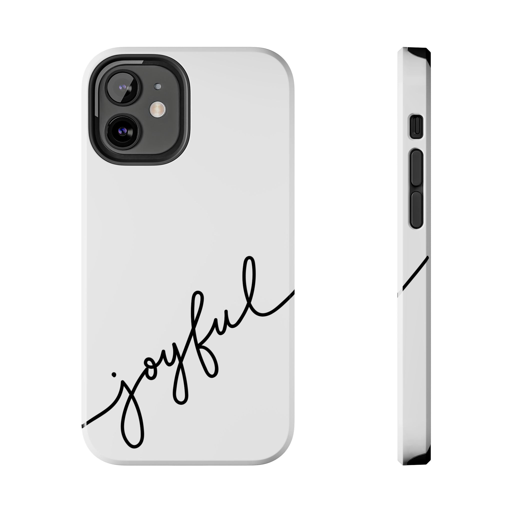 Joyful Tough Phone Case — Minimal Script Protective Phone Cover