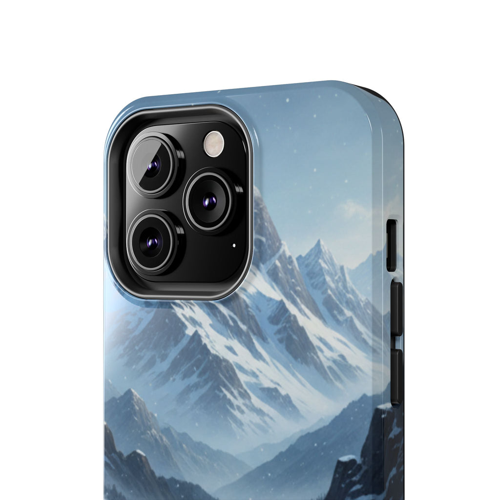 Tough Phone Case — Snowy Mountain Cabin Landscape Protective Phone Cover