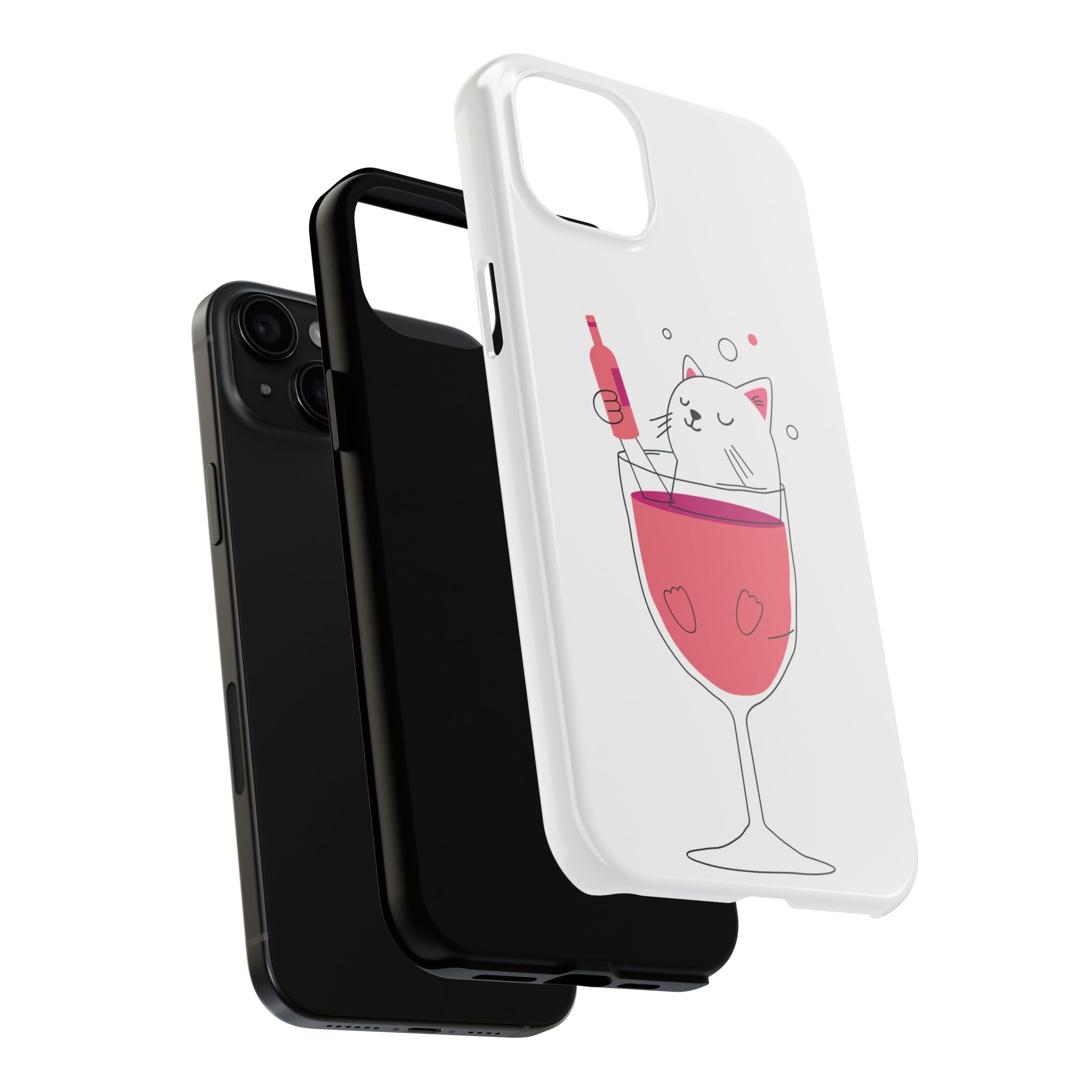 Cat Wine Phone Case — Cute Cat in Wine Glass Protective Case