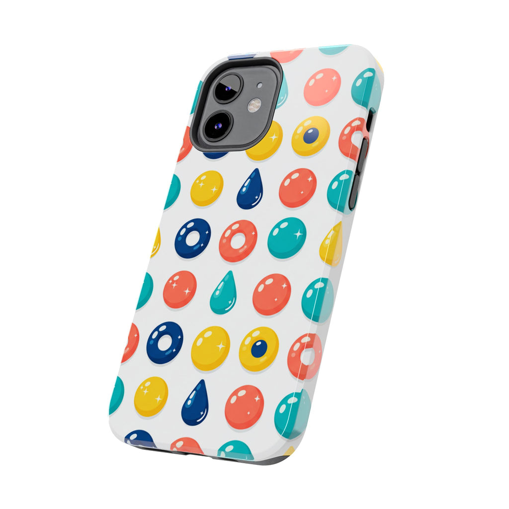 Colorful Candy Dot Tough Phone Case — Bright Retro Polka Drop Design