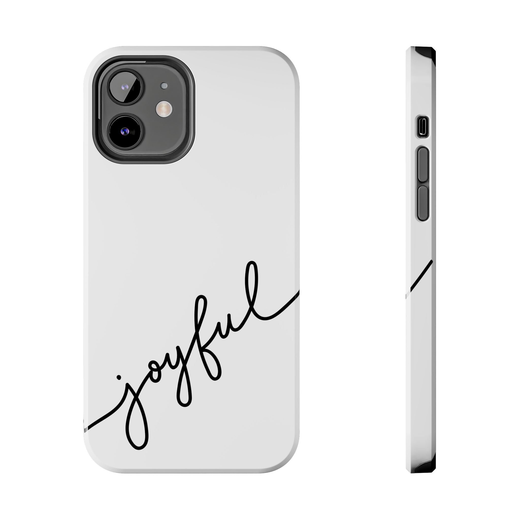 Joyful Tough Phone Case — Minimal Script Protective Phone Cover