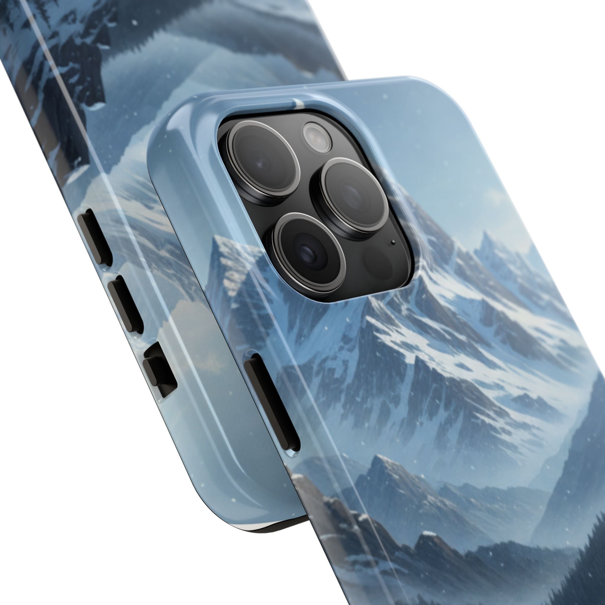 Tough Phone Case — Snowy Mountain Cabin Landscape Protective Phone Cover