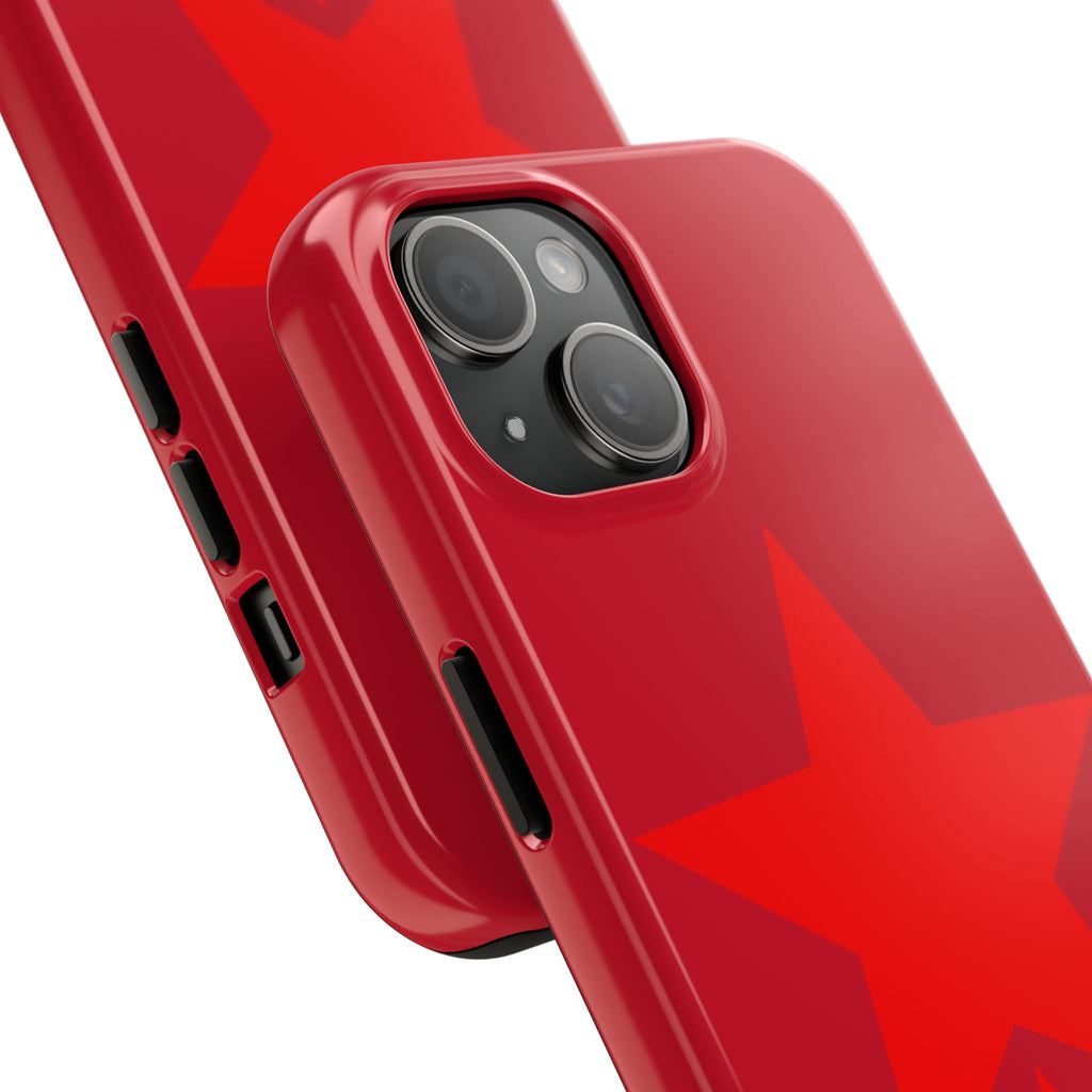 Red Star Tough Phone Case — Dual-Star Protective iPhone Cover