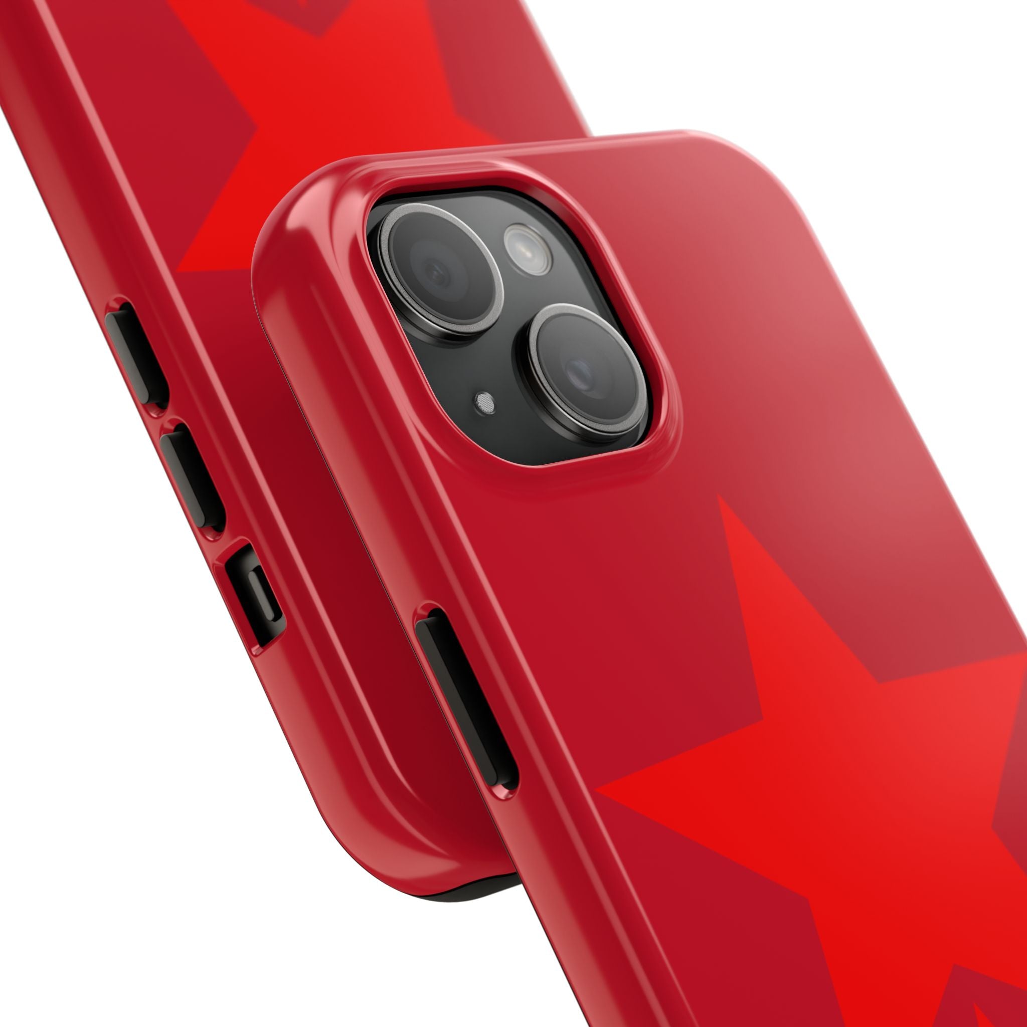 Red Star Tough Phone Case — Dual-Star Protective iPhone Cover
