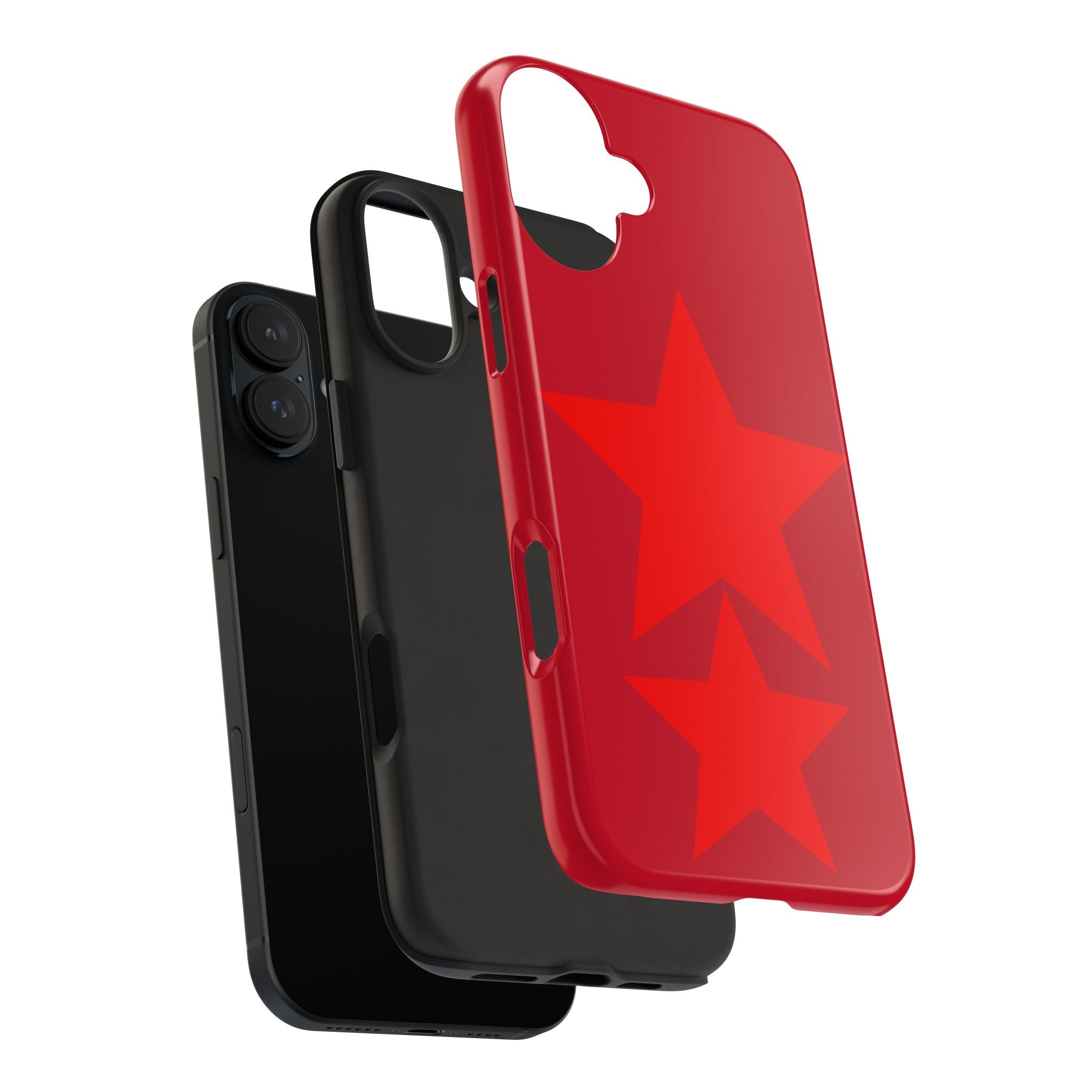 Red Star Tough Phone Case — Dual-Star Protective iPhone Cover