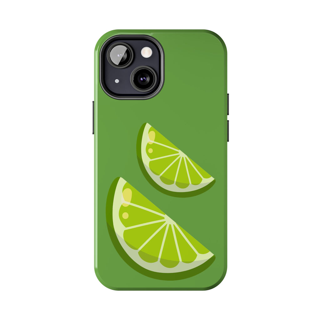 Lime Slice Tough Phone Case — Bright Green Citrus Protective Cover