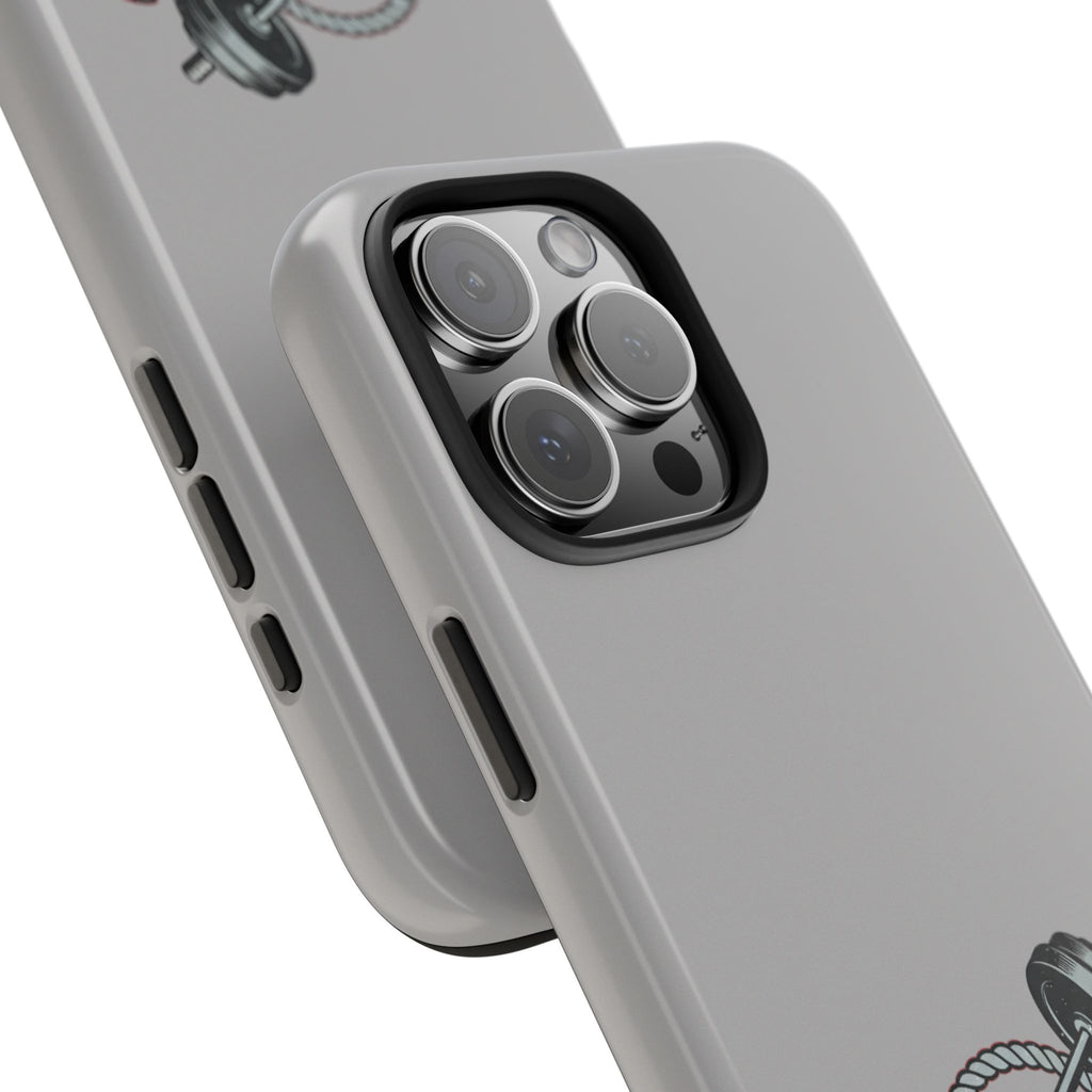 Fitness Gear Tough Phone Case — Dumbbells, Kettlebells & Jump Rope Design