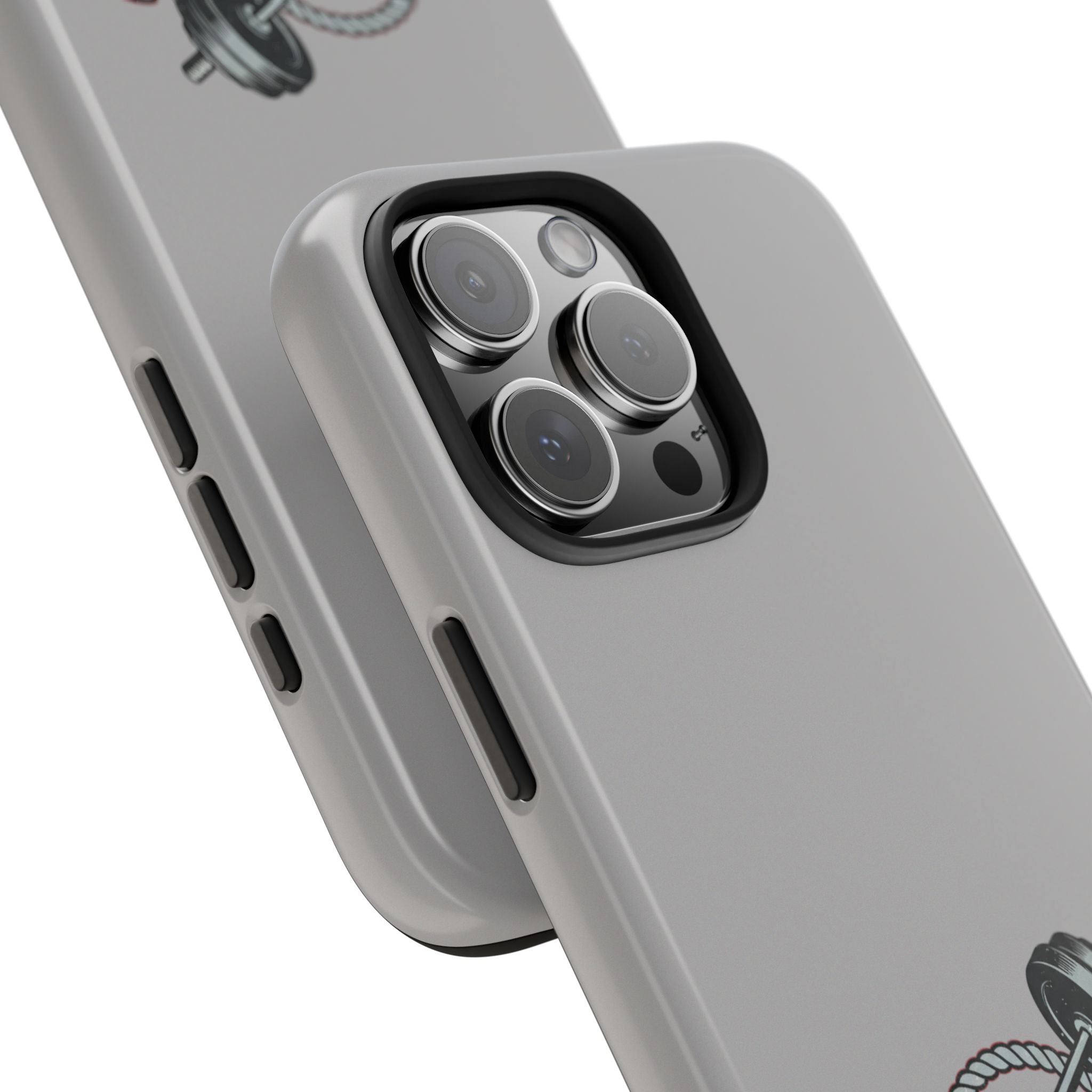 Fitness Gear Tough Phone Case — Dumbbells, Kettlebells & Jump Rope Design