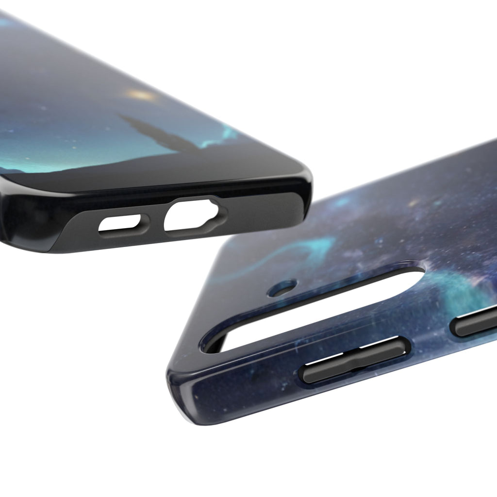 Galaxy Night Sky Tough Phone Case — Starry Landscape Protective Phone Cover