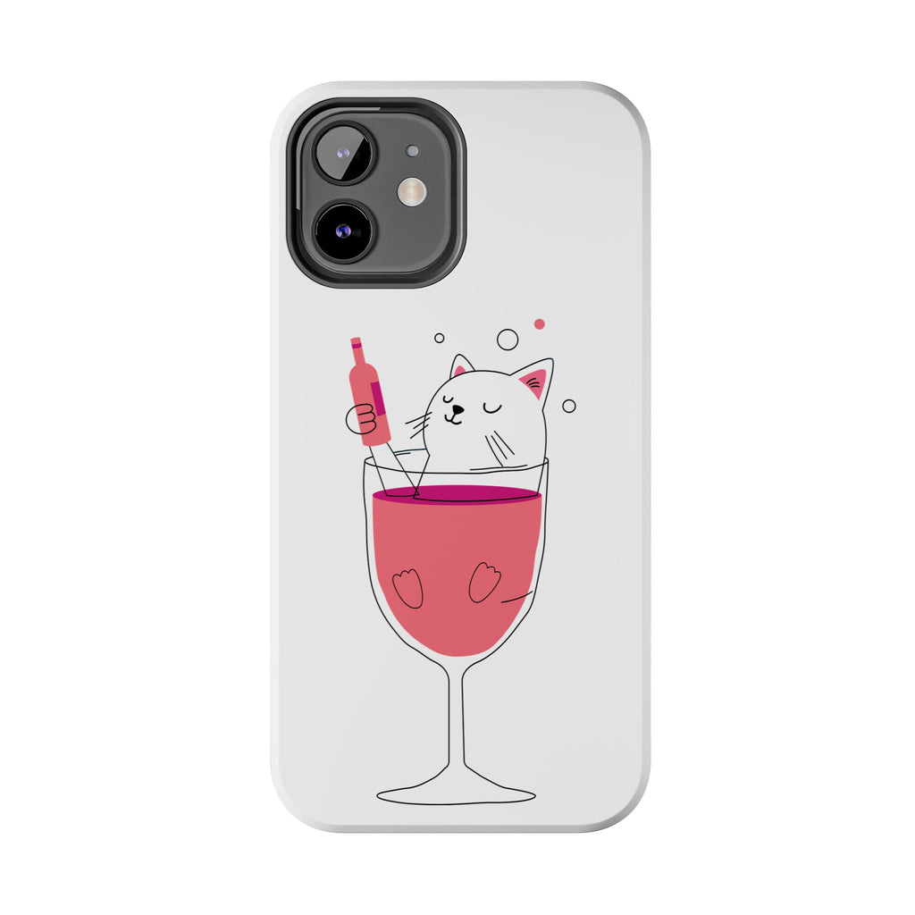 Cat Wine Phone Case — Cute Cat in Wine Glass Protective Case