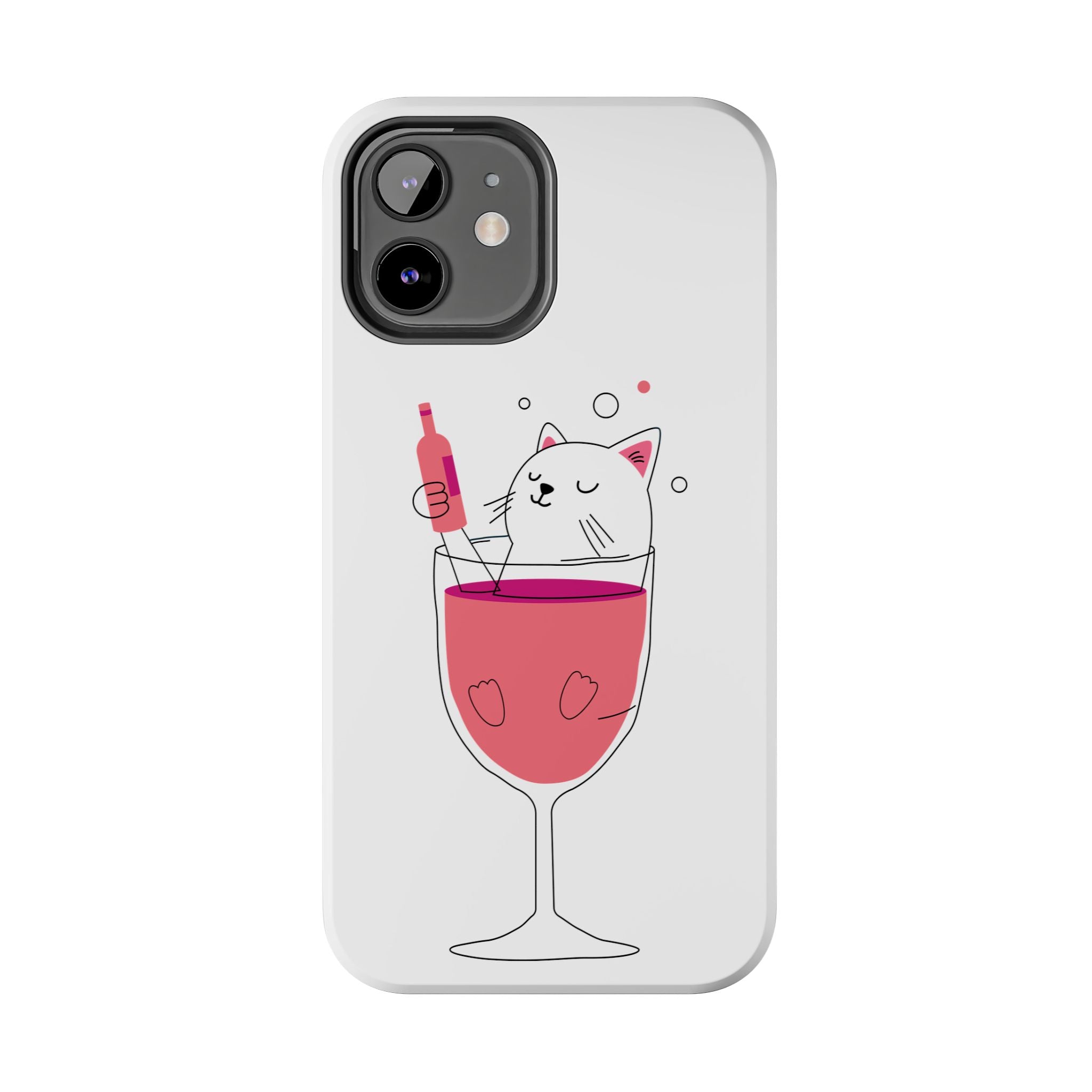 Cat Wine Phone Case — Cute Cat in Wine Glass Protective Case