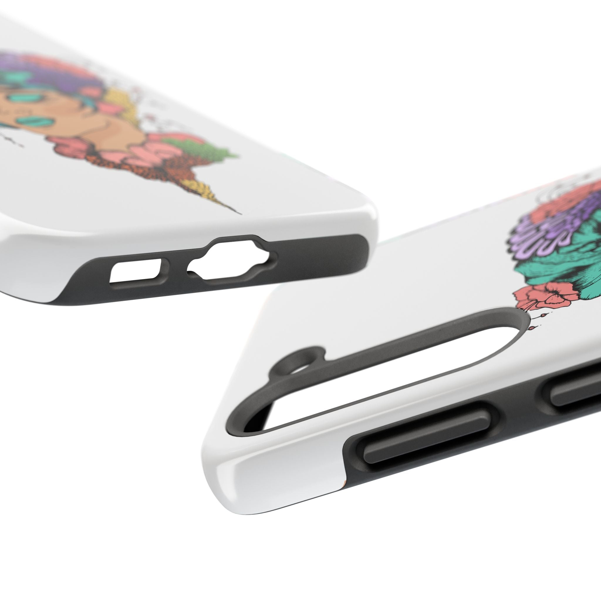 Tough Phone Case — Floral Pop Art Portrait Protective Cover