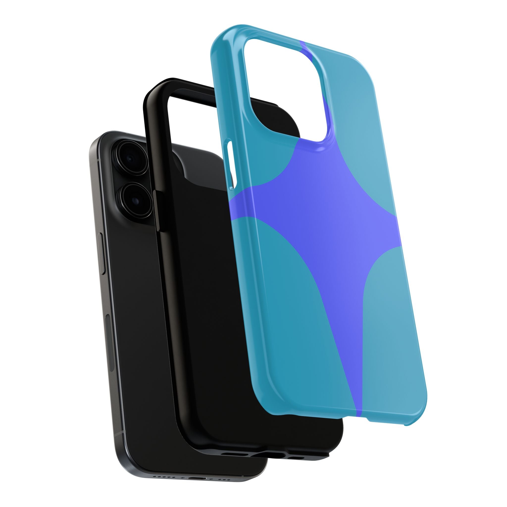 Teal & Indigo Starburst Tough Phone Case — Durable Protective Phone Case