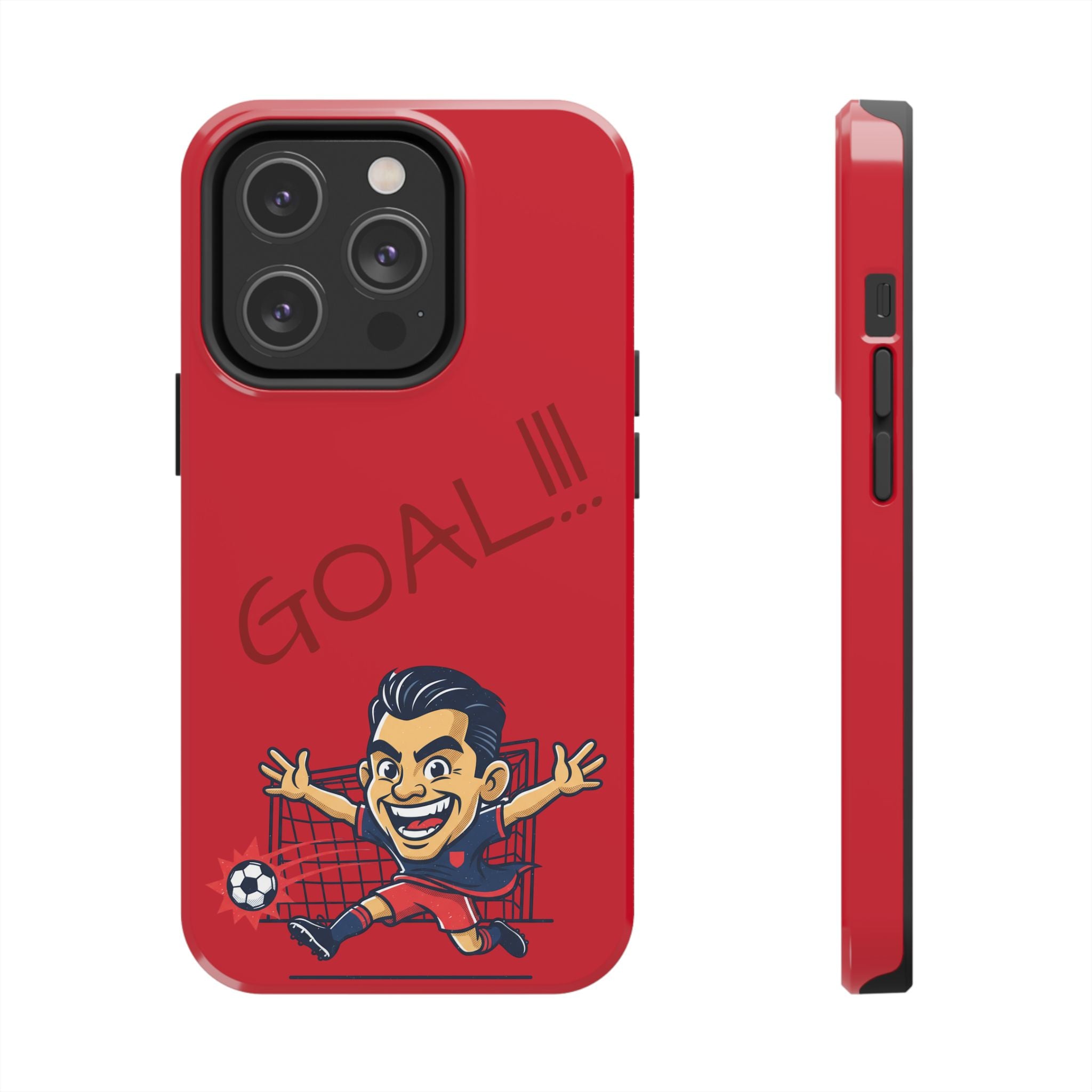 Phone Case — 'GOAL!!!' Cartoon Soccer Player Tough Protective Case