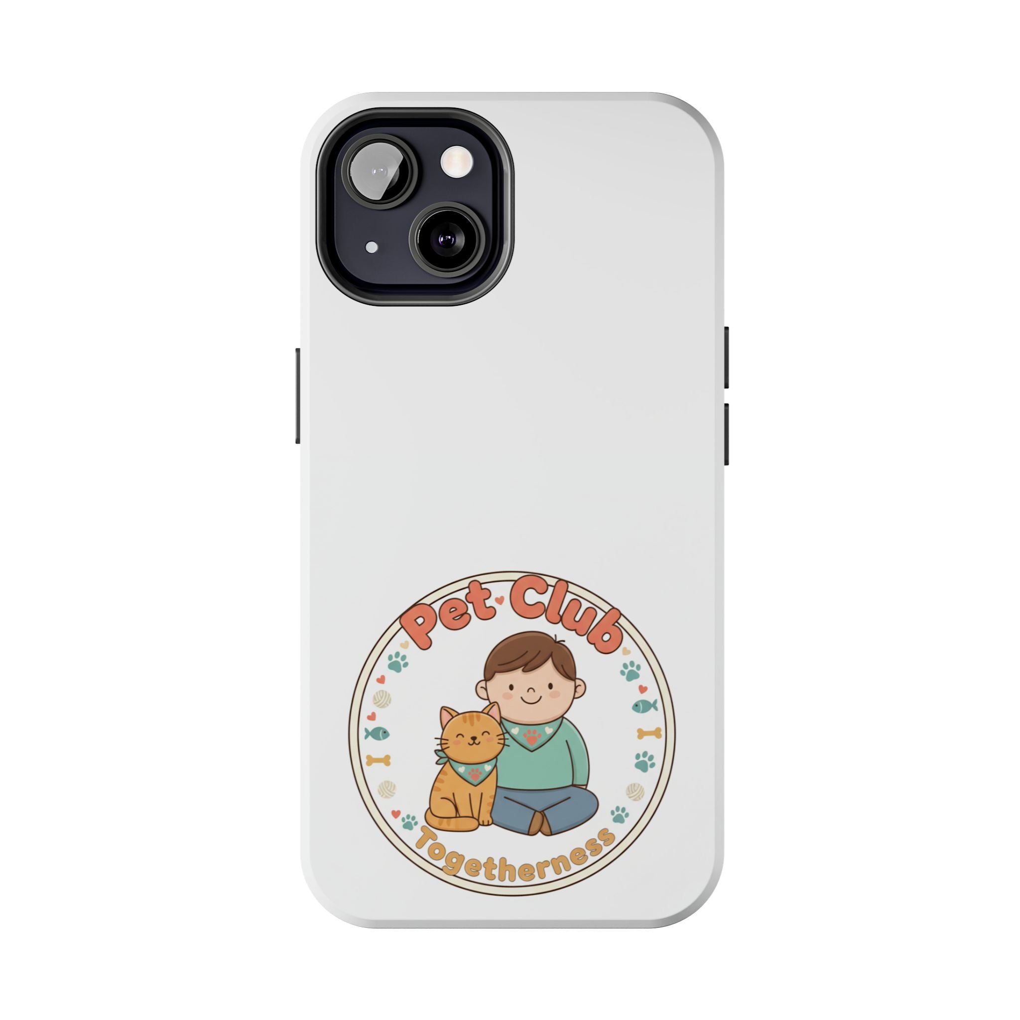 Pet Club Tough Phone Case — Cute Boy & Cat Illustration, "Togetherness" Design