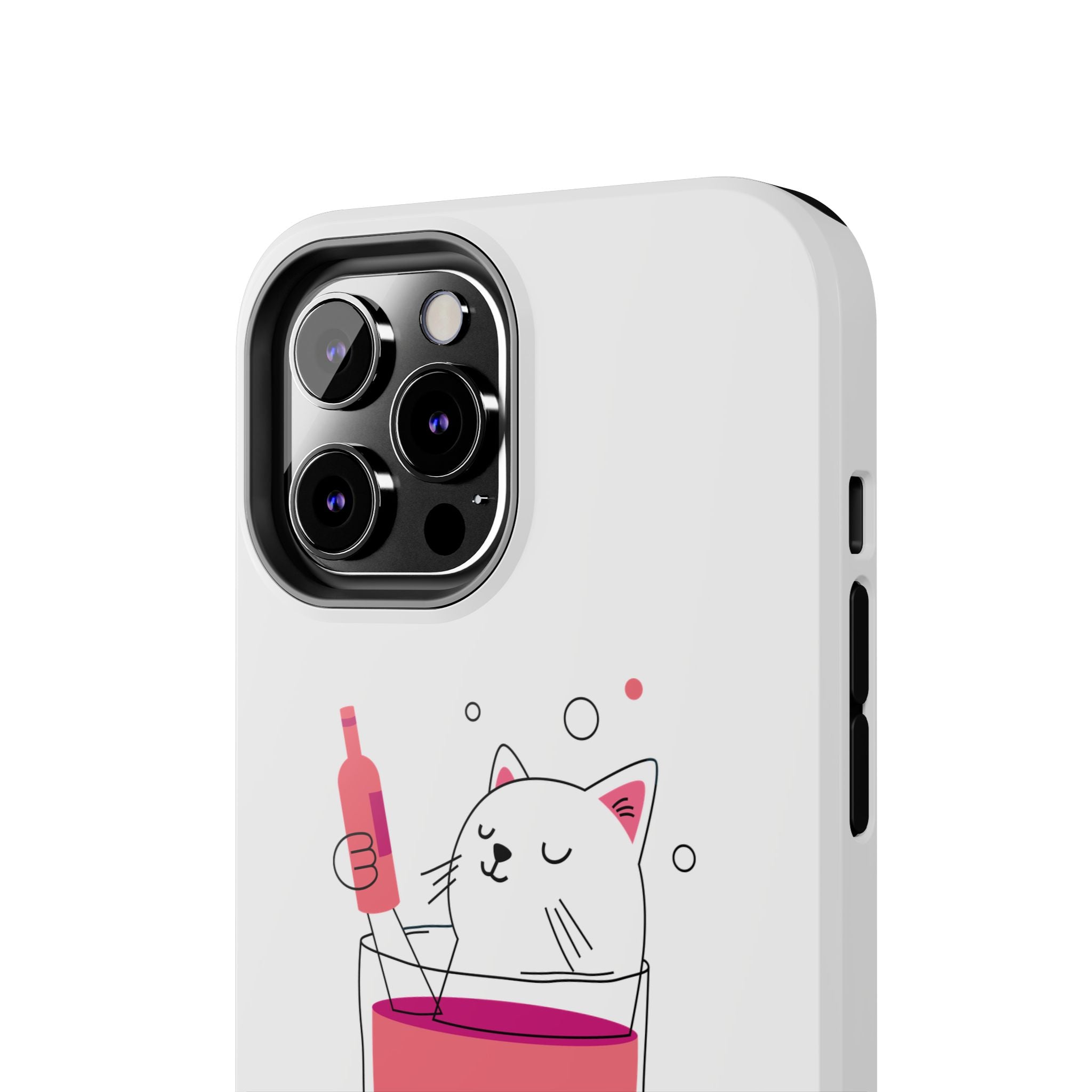 Cat Wine Phone Case — Cute Cat in Wine Glass Protective Case