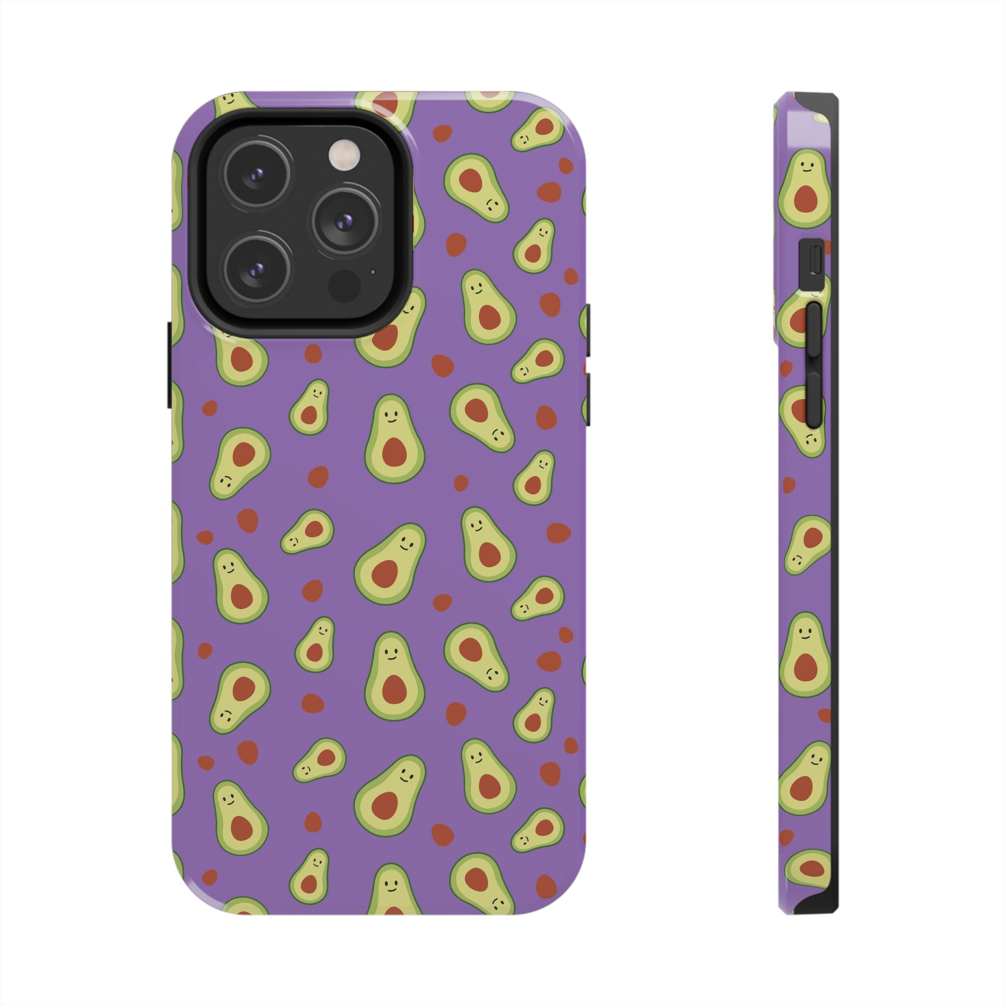 Avocado Pattern Tough Phone Case — Cute Purple Avocado Phone Cover