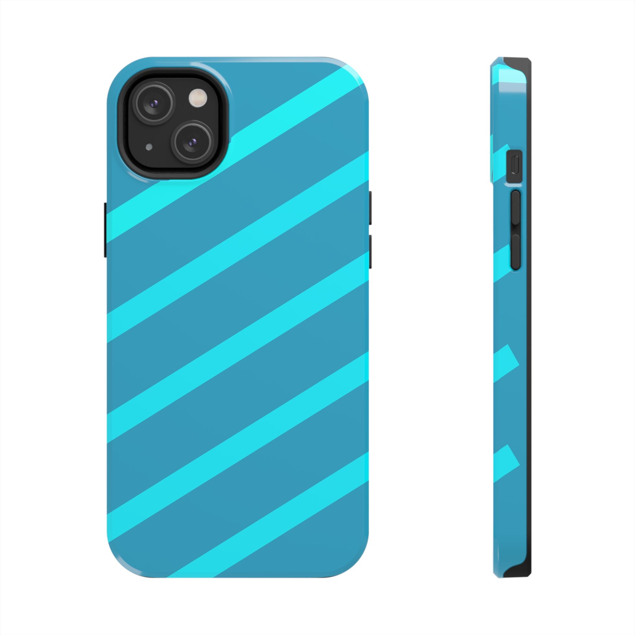 Tough Phone Case — Blue Diagonal Stripe Shockproof Cover