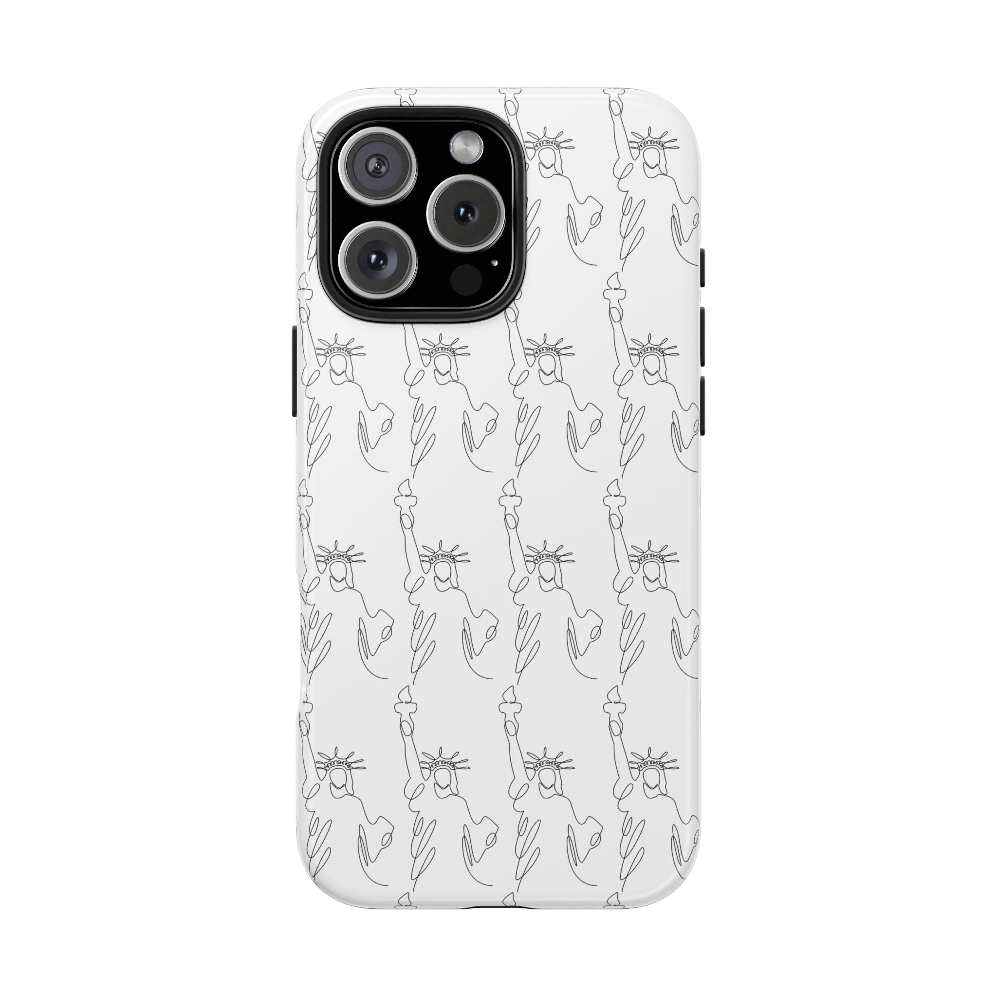 Statue of Liberty Sketch Tough Phone Case — Minimal Patriotic iPhone Cover