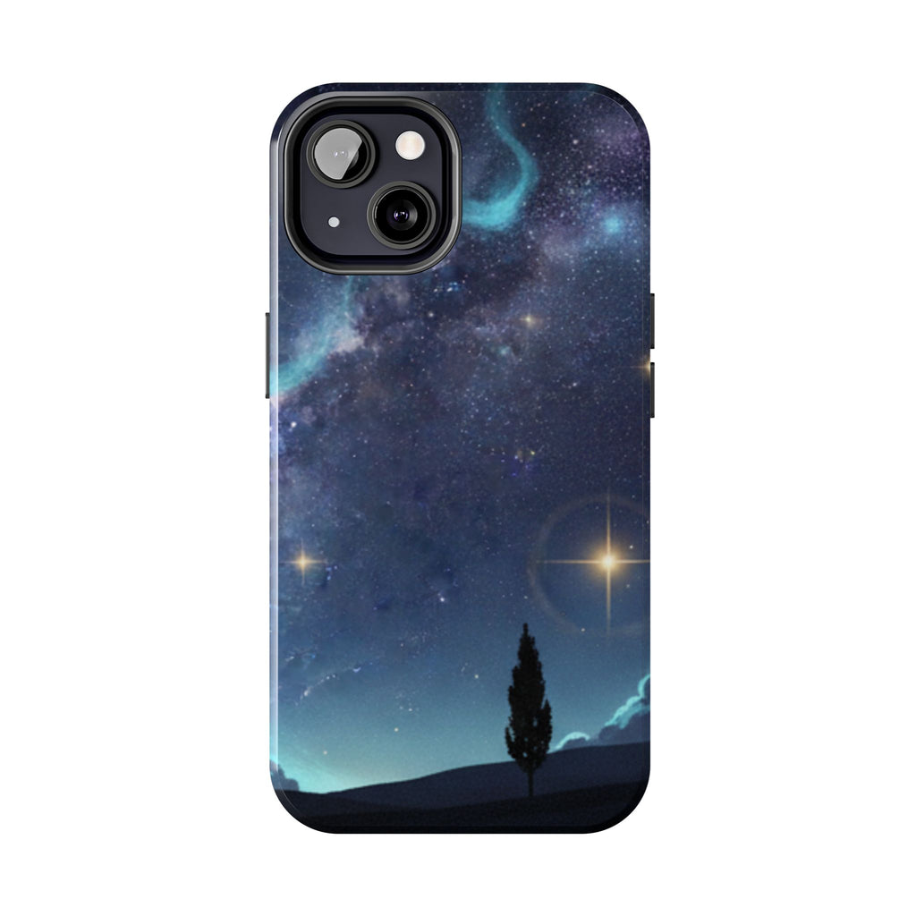 Galaxy Night Sky Tough Phone Case — Starry Landscape Protective Phone Cover