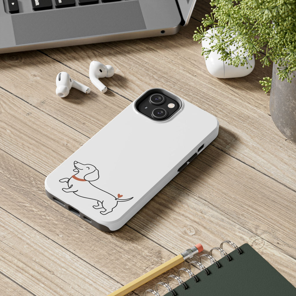 Dachshund Heart Tough Phone Case – Cute Wiener Dog Protective Phone Cover