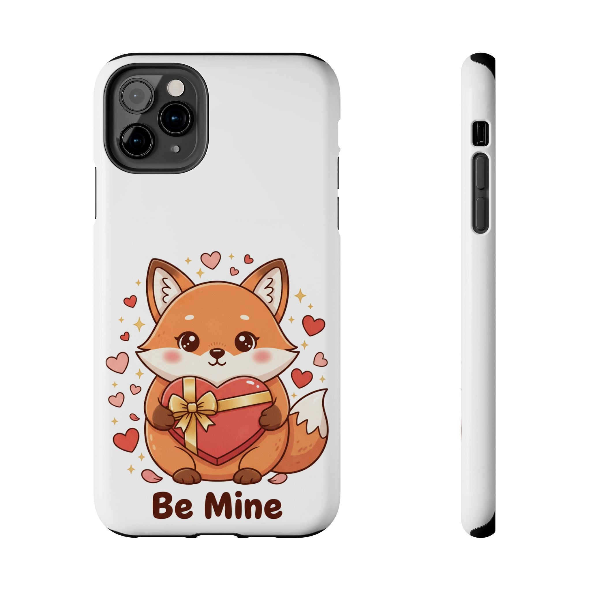 Phone Case — Cute Valentine Fox 'Be Mine' Protective Tough Case