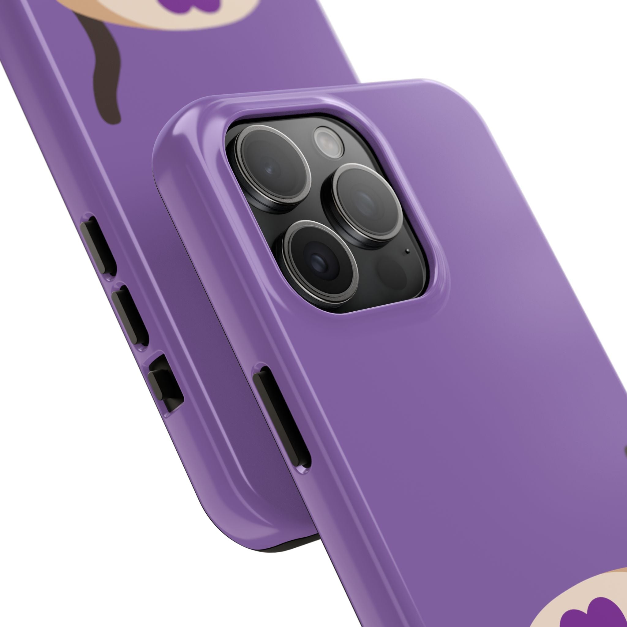 Purple Cute Cat-in-Bread Tough Phone Case — Cute Cat Heart Design