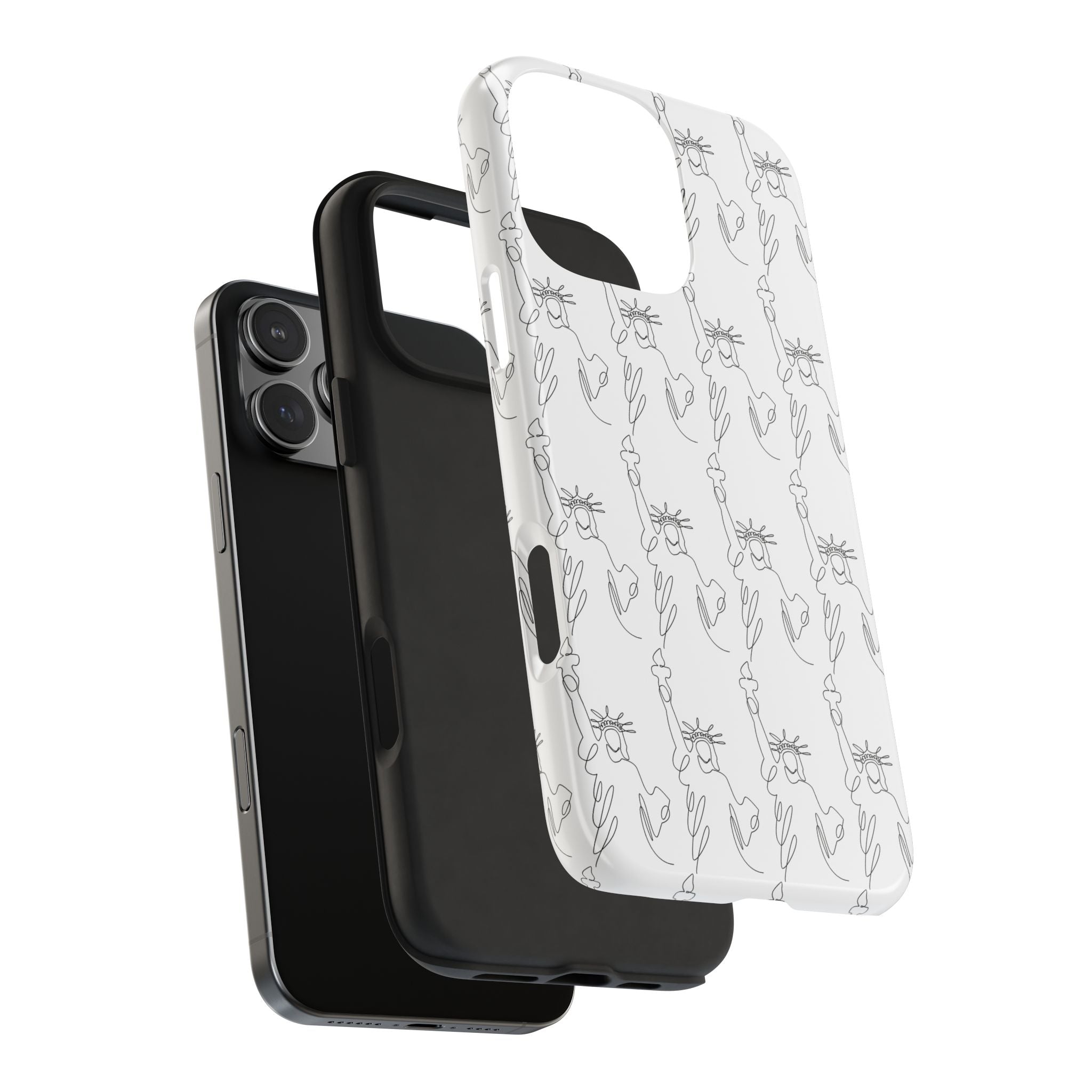 Statue of Liberty Sketch Tough Phone Case — Minimal Patriotic iPhone Cover