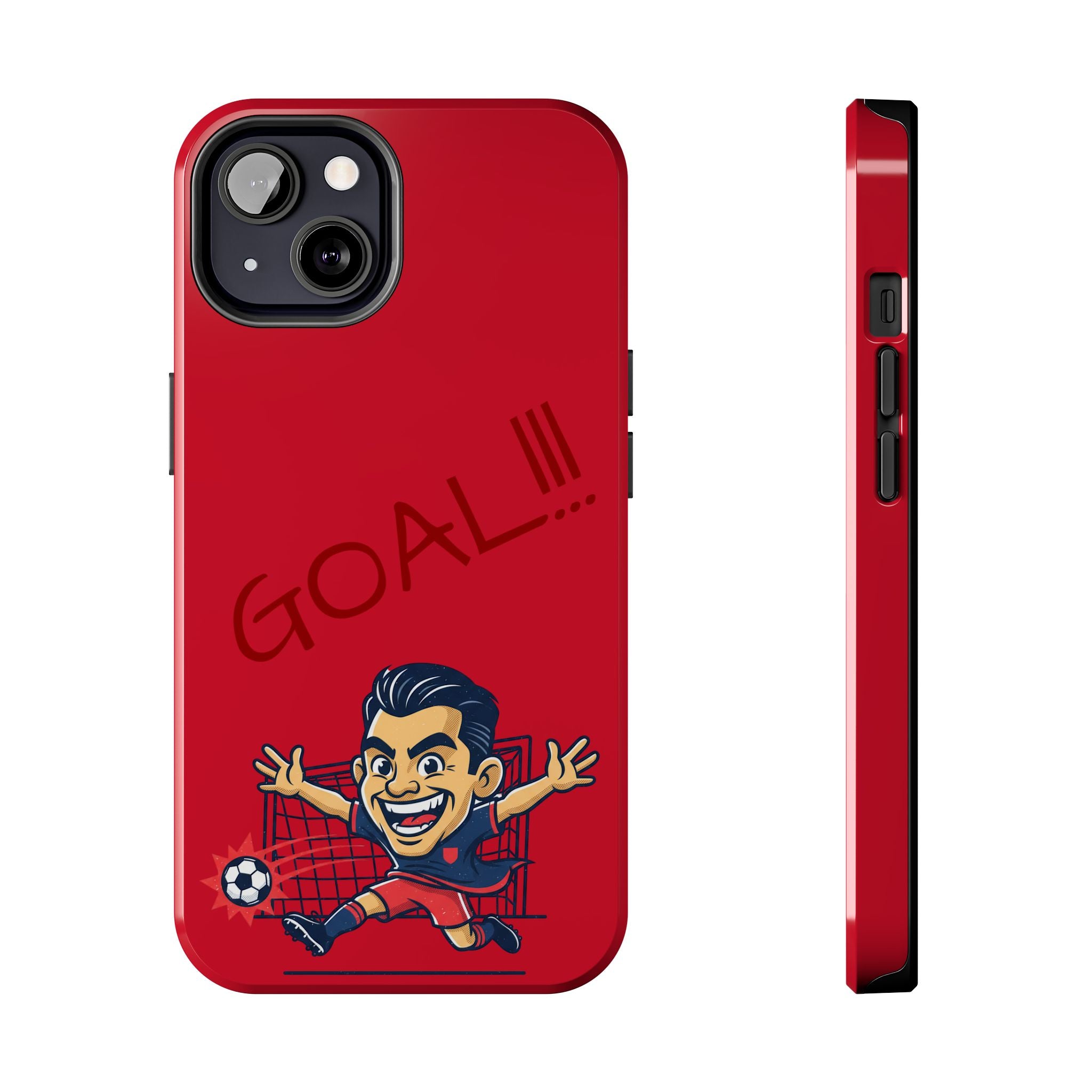 Phone Case — 'GOAL!!!' Cartoon Soccer Player Tough Protective Case