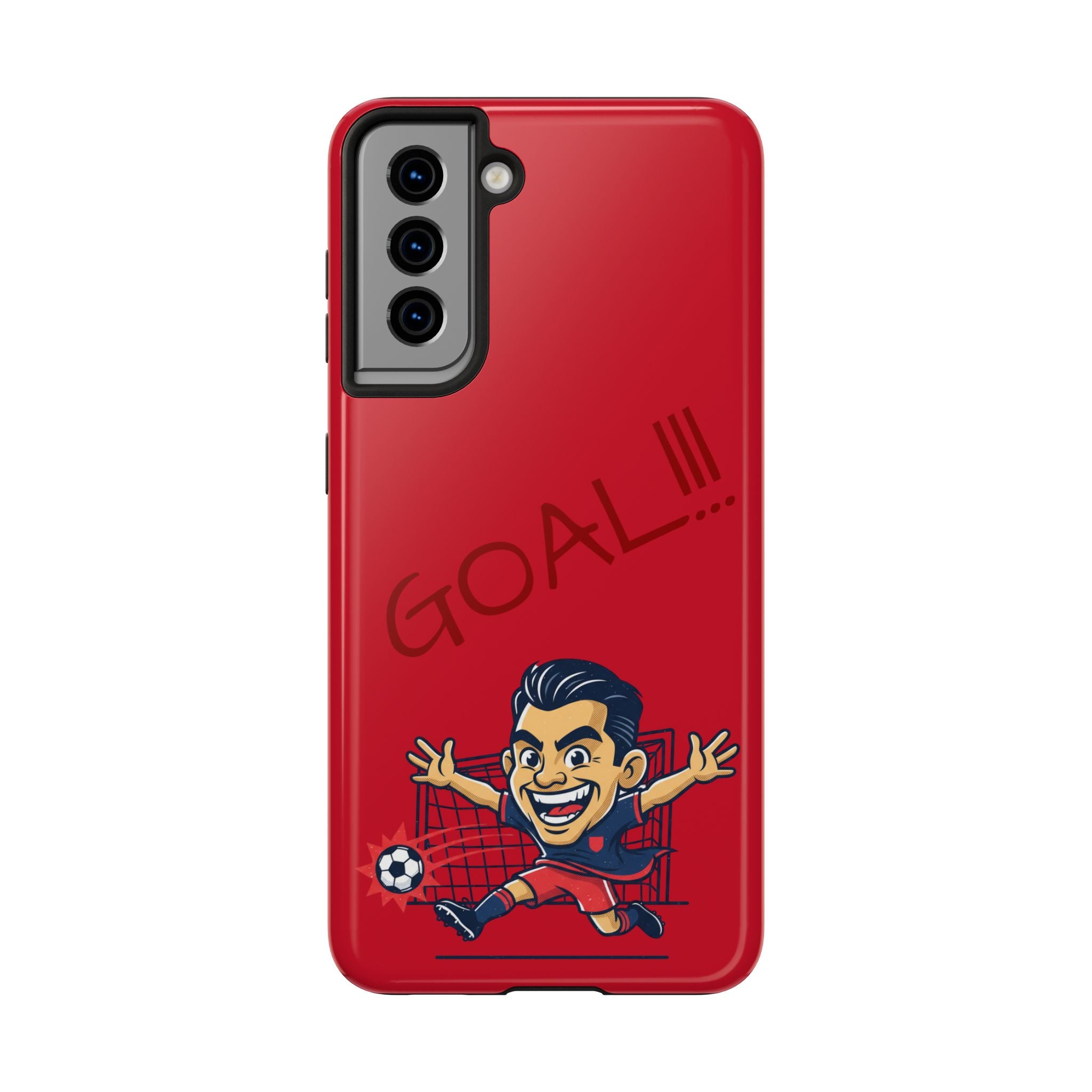 Phone Case — 'GOAL!!!' Cartoon Soccer Player Tough Protective Case