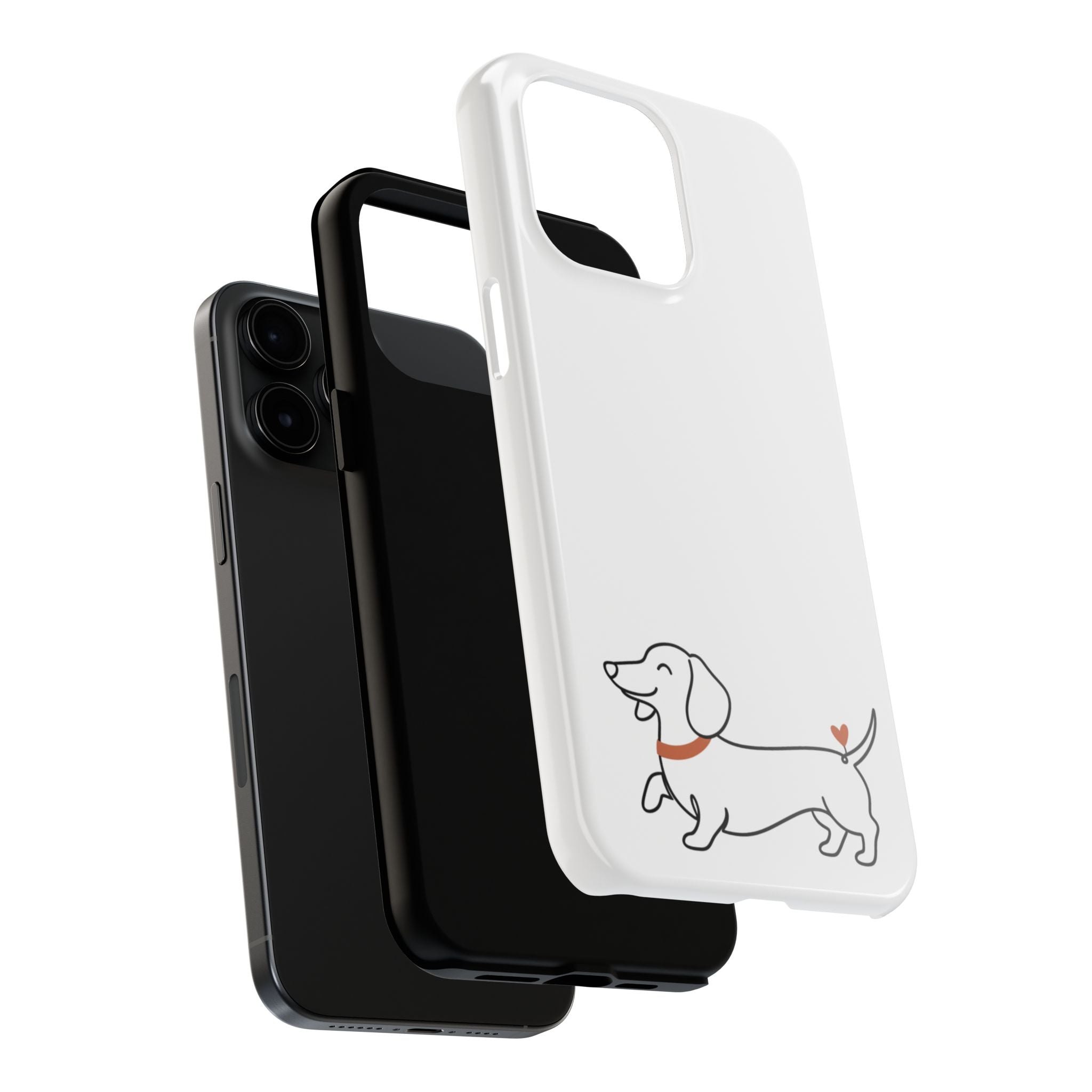 Dachshund Heart Tough Phone Case – Cute Wiener Dog Protective Phone Cover