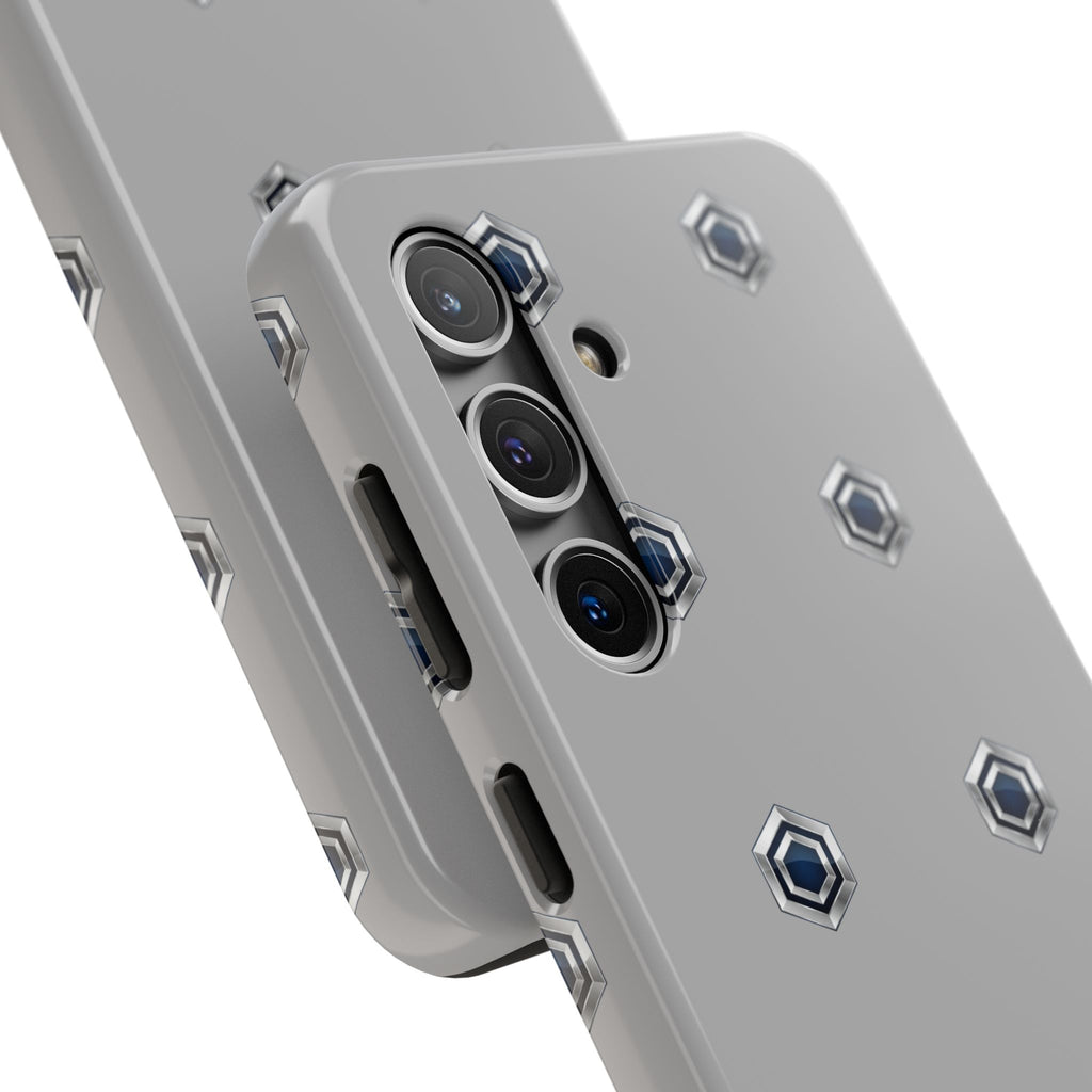 Tough Phone Case — Minimal Hex Rivet Armor (Gray)