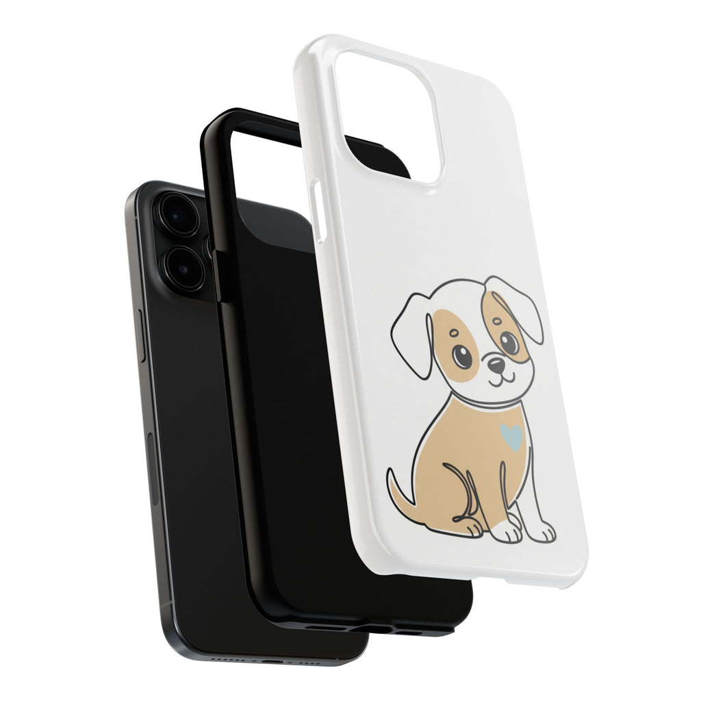 Cute Puppy Tough Phone Case – Cartoon Dog Protective Phone Cover